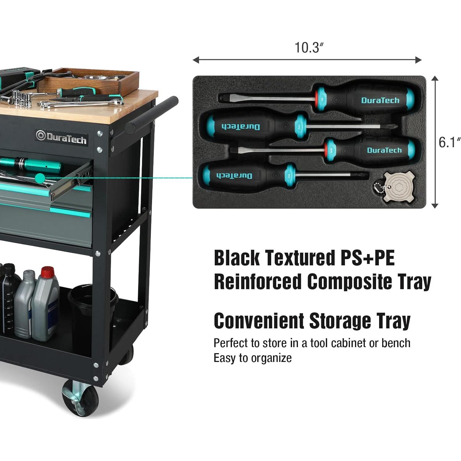 Juego de Destornilladores Magnéticos DURATECH 5 Pcs con Bandeja