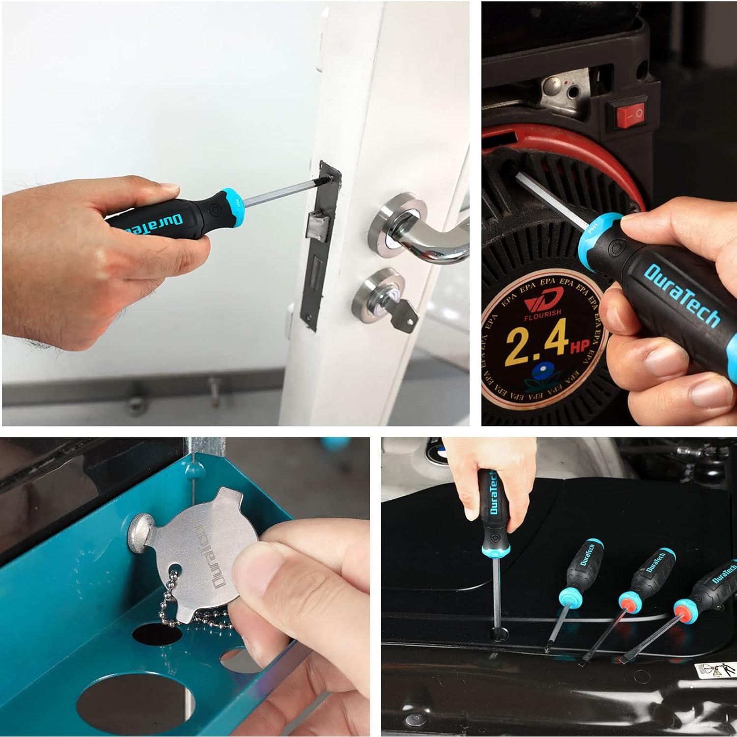 Juego de Destornilladores Magnéticos DURATECH 5 Pcs con Bandeja