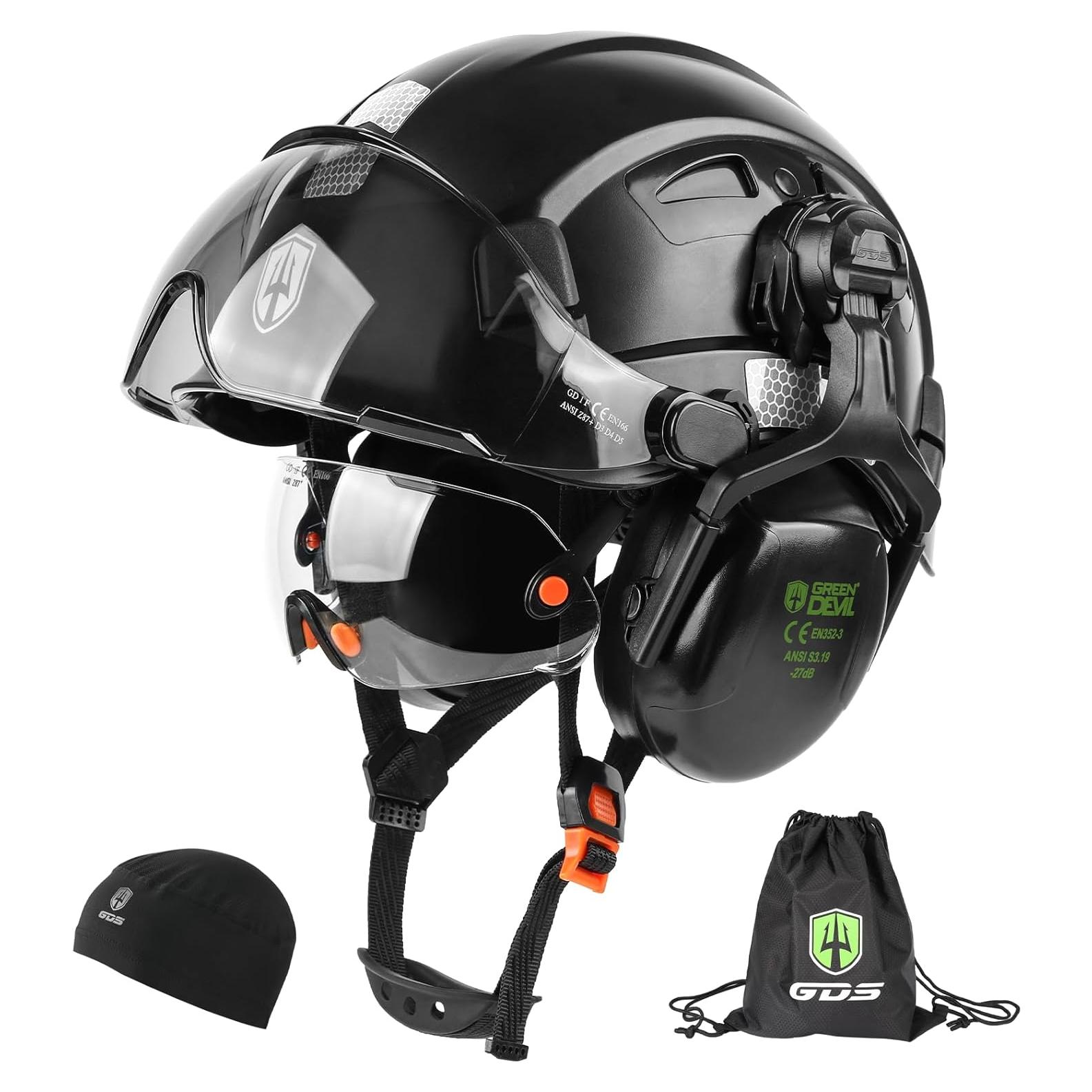 Casco de Seguridad GREEN DEVIL Mervex Vent con Visera y Audífonos