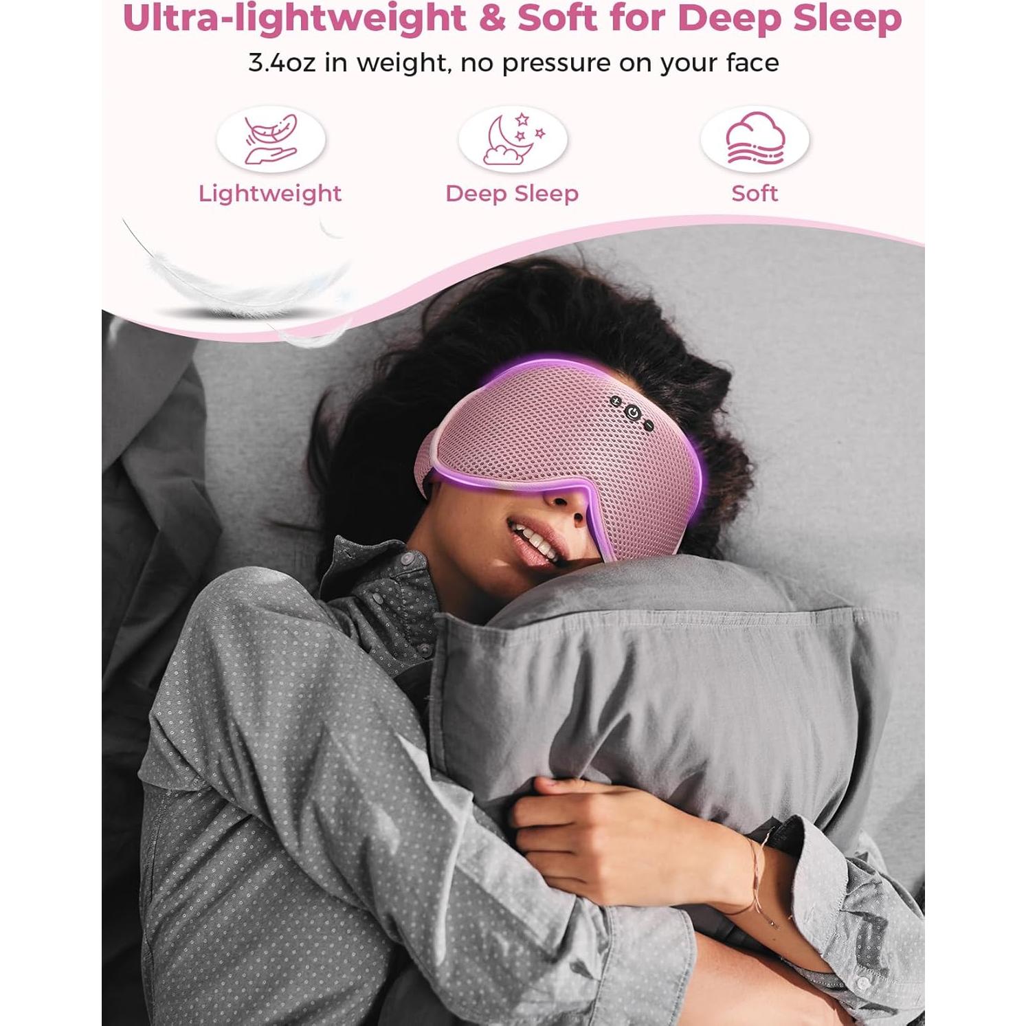 Máscara para dormir Bluetooth Mixiba 3D Rosa con altavoces