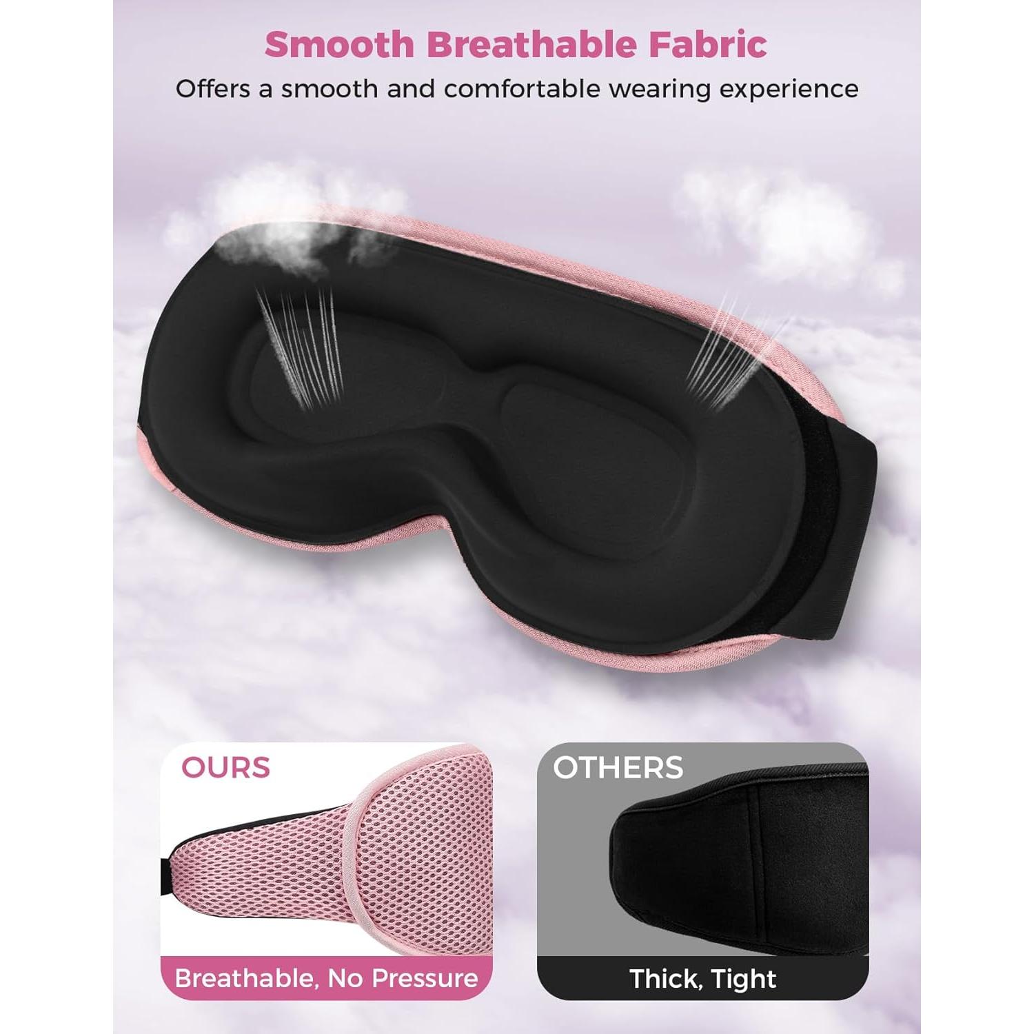 Máscara para dormir Bluetooth Mixiba 3D Rosa con altavoces