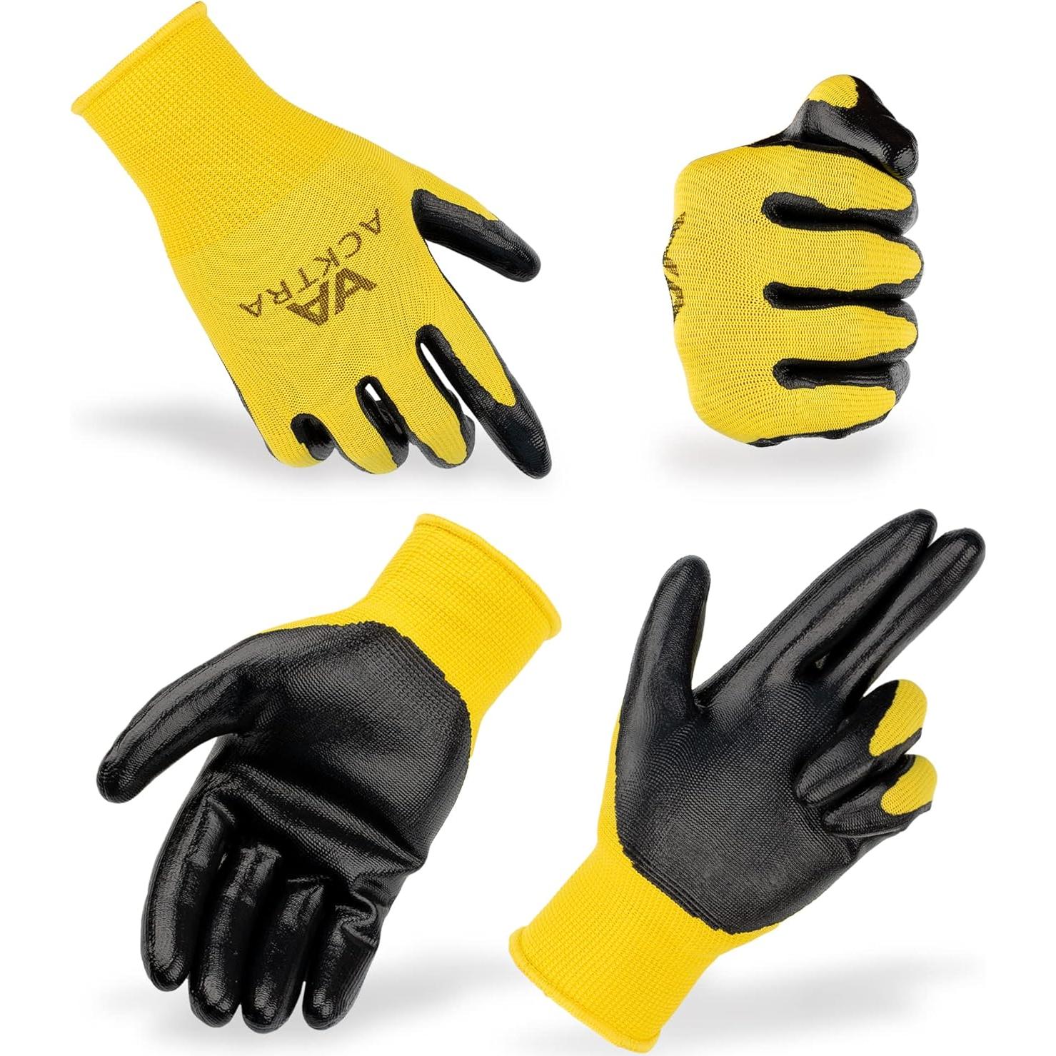 Guantes de Trabajo ACKTRA PU Ultra Delgados 12 Pares X-Grande