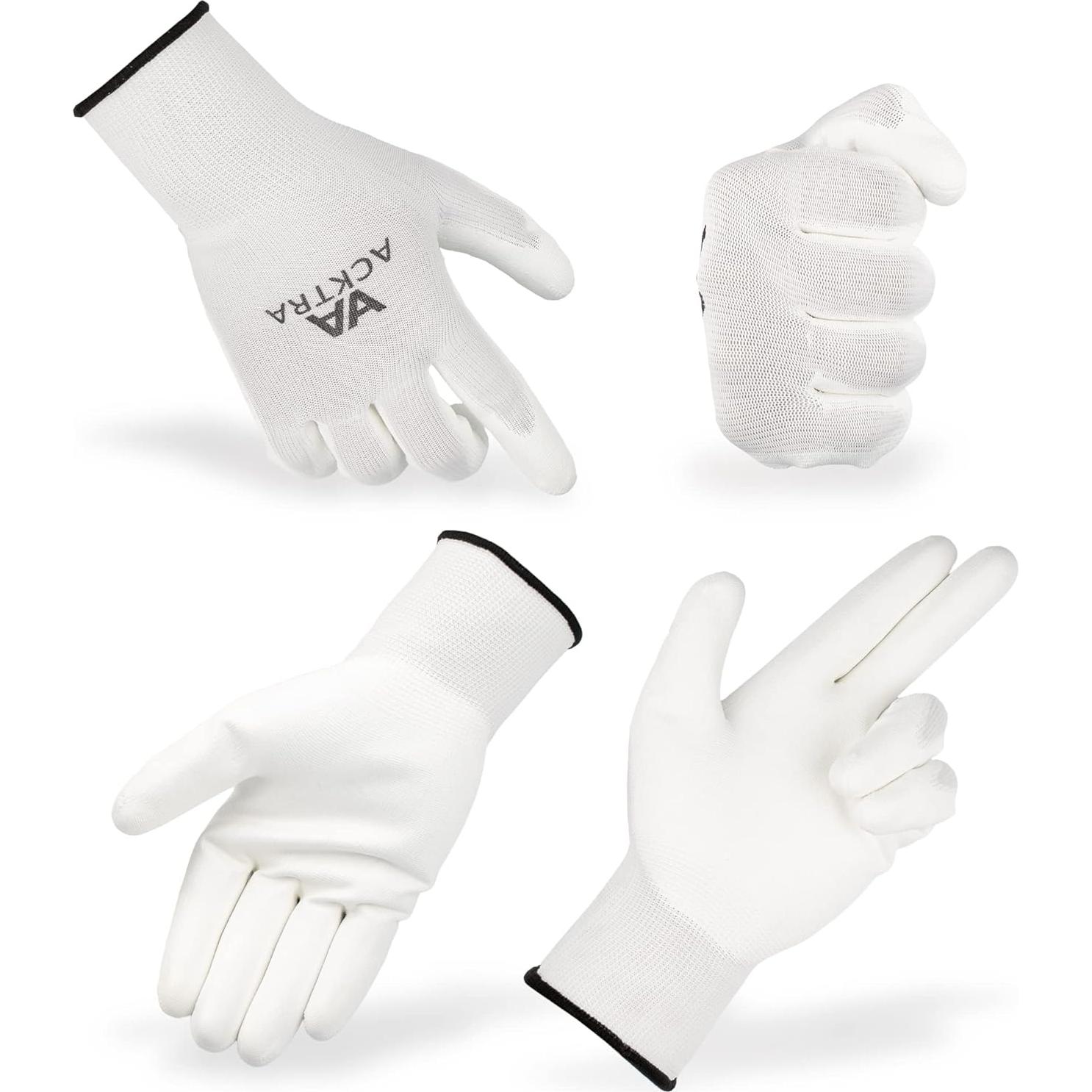 Guantes de Trabajo ACKTRA PU Ultra Delgados 12 Pares X-Grande