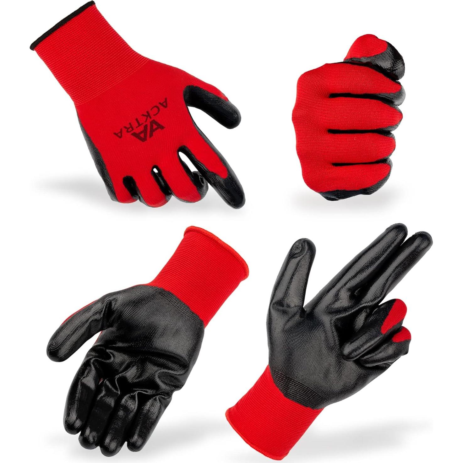 Guantes de Trabajo ACKTRA PU Ultra Delgados 12 Pares X-Grande