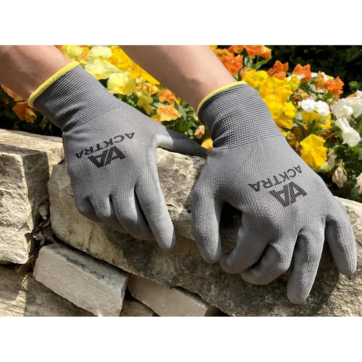Guantes de Trabajo ACKTRA PU Ultra Delgados 12 Pares X-Grande