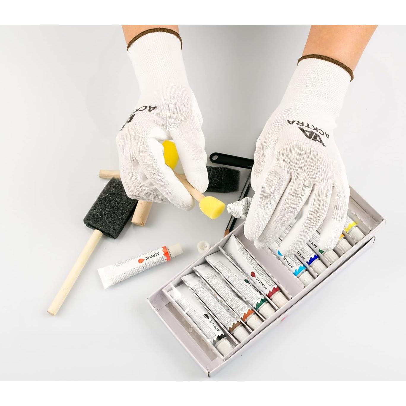 Guantes de Trabajo ACKTRA PU Ultra Delgados 12 Pares X-Grande