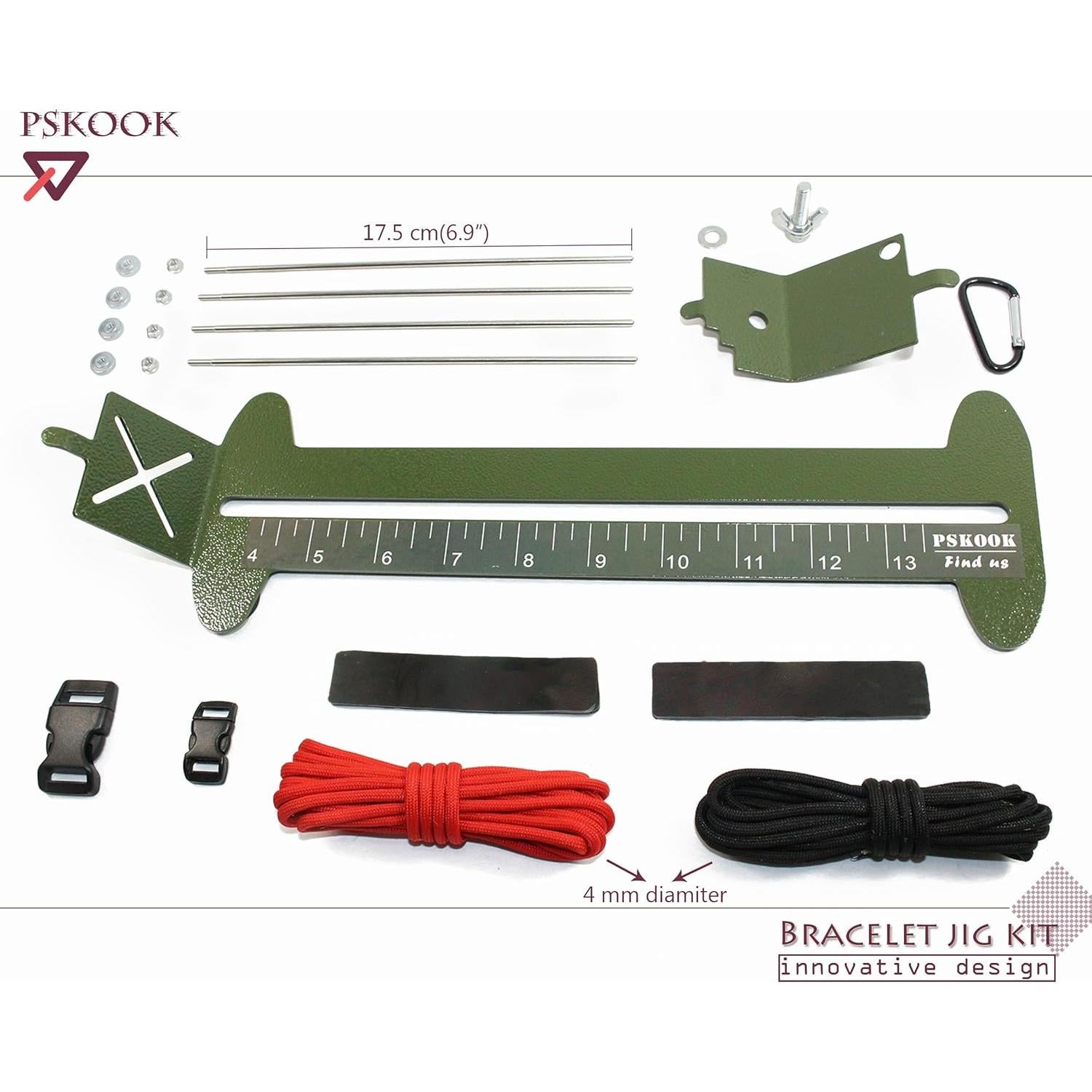 Kit de Juguete para Pulsera de Paracord PSKOOK 16 Piezas