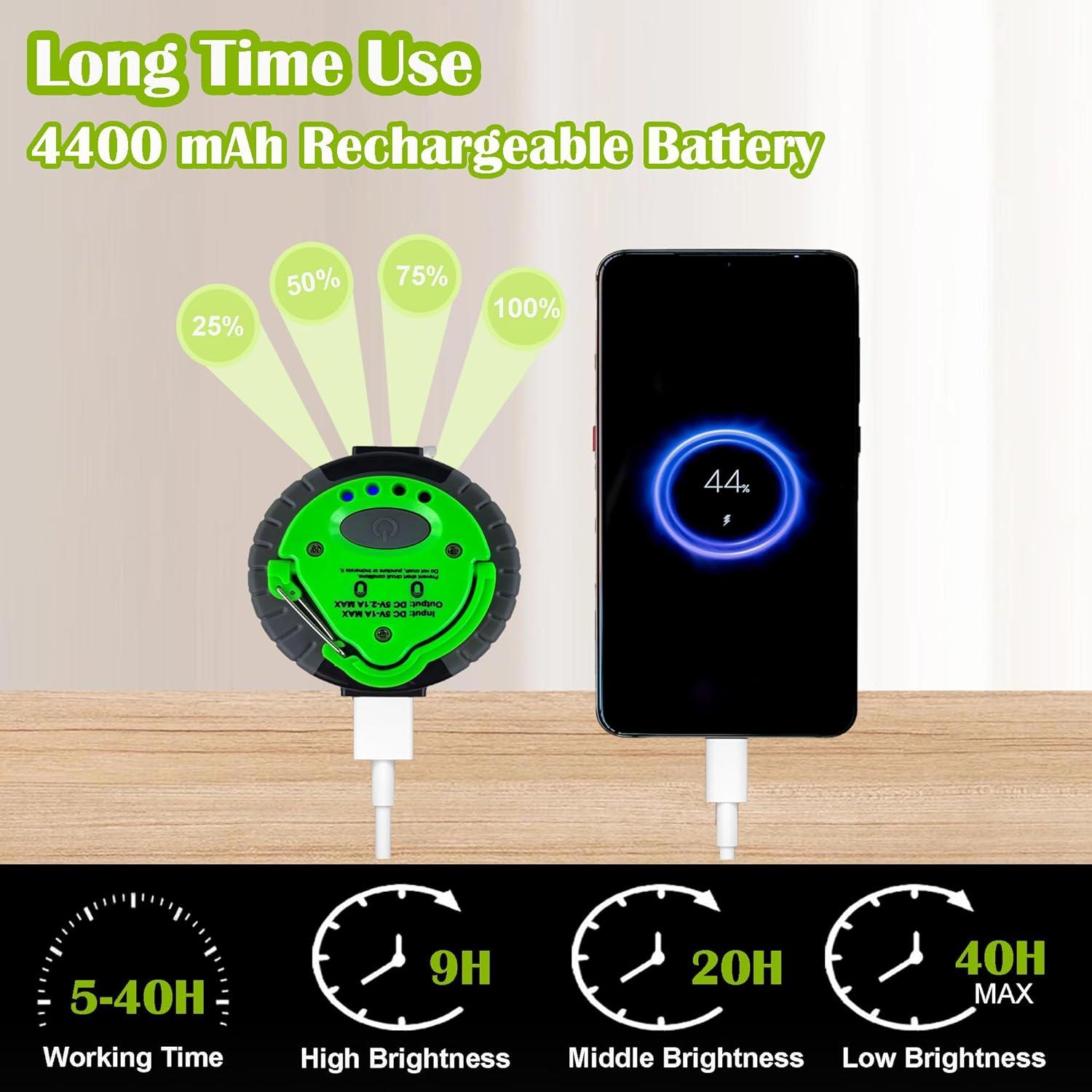 Linterna LED de Camping LIT-PaTH 4400 mAh Verde Grande