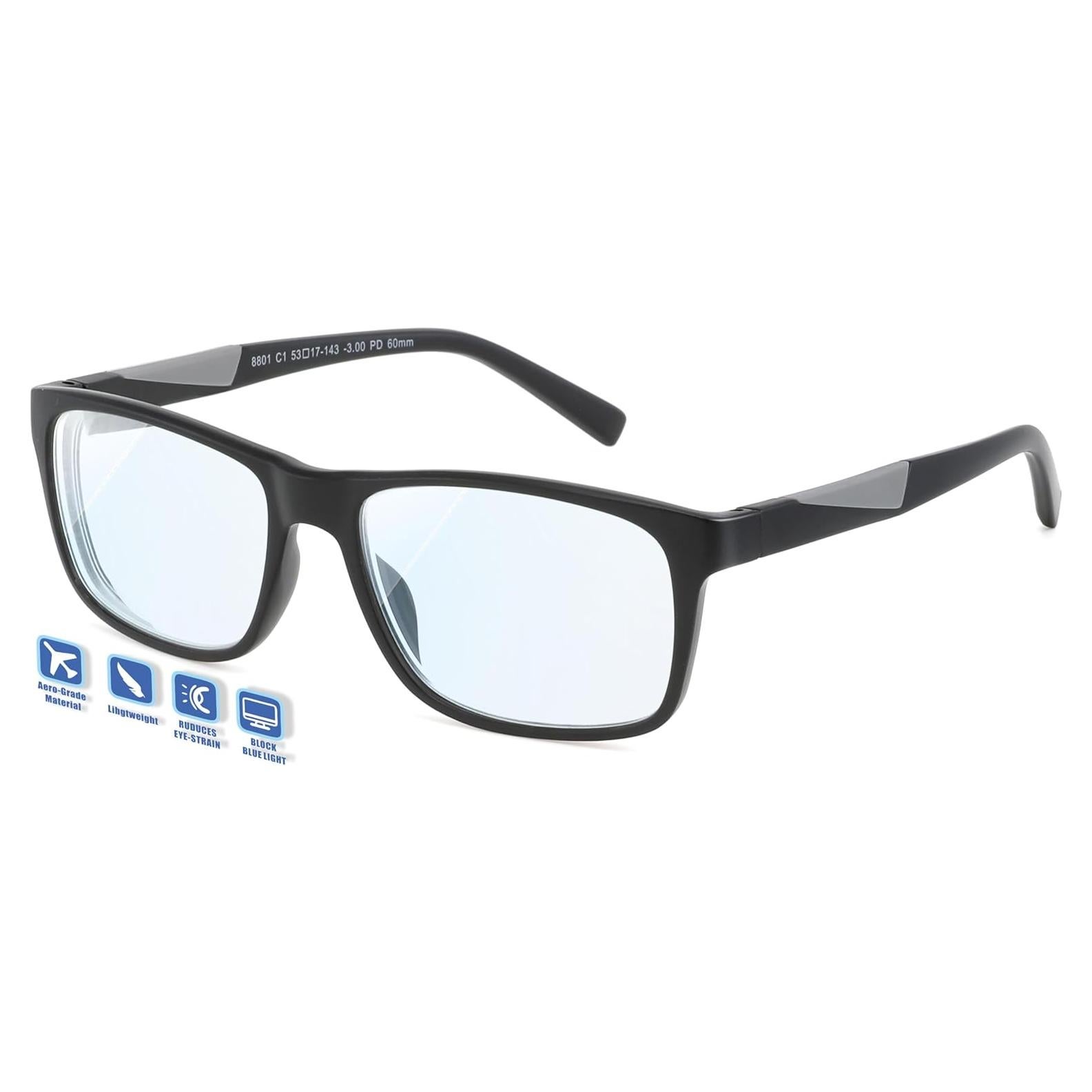 Gafas de Distancia Jcuangr con Bloqueo de Luz Azul - Negro