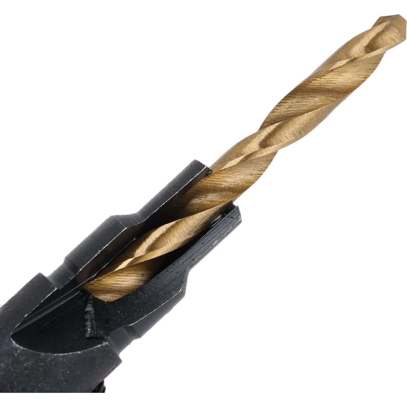 Juego de Brocas de Avellanado Muxsam 4 Piezas HSS Oro