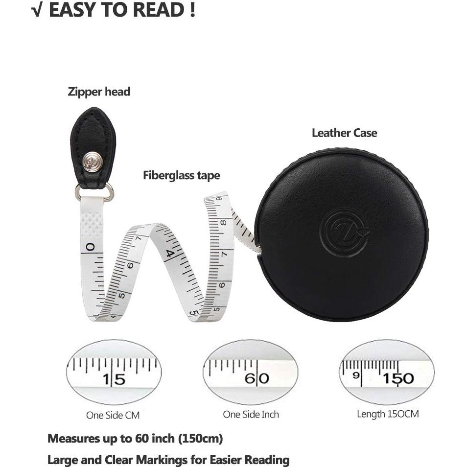Cinta Métrica Retráctil de Costura Guozun 1.5m Doble Cara