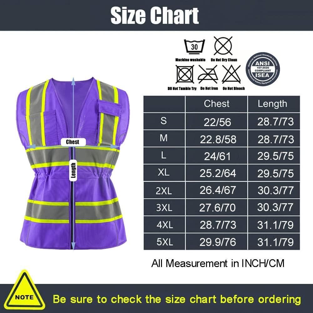 Chaleco Reflectante OPLERAI para Mujeres 5XL Alta Visibilidad