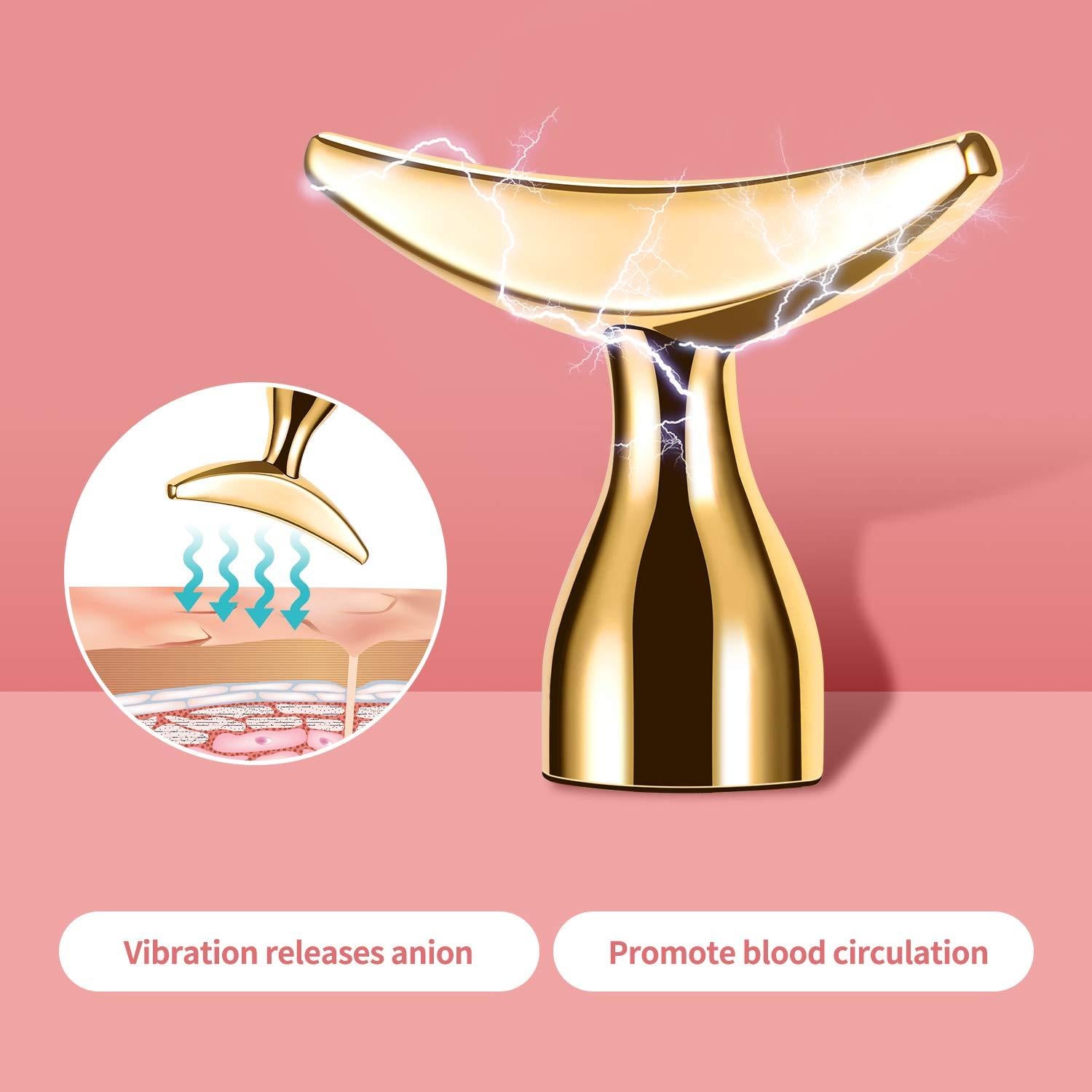 Rodillo de Masaje Facial 2-en-1 DANGSHAN Dorado 19.3x10.7cm