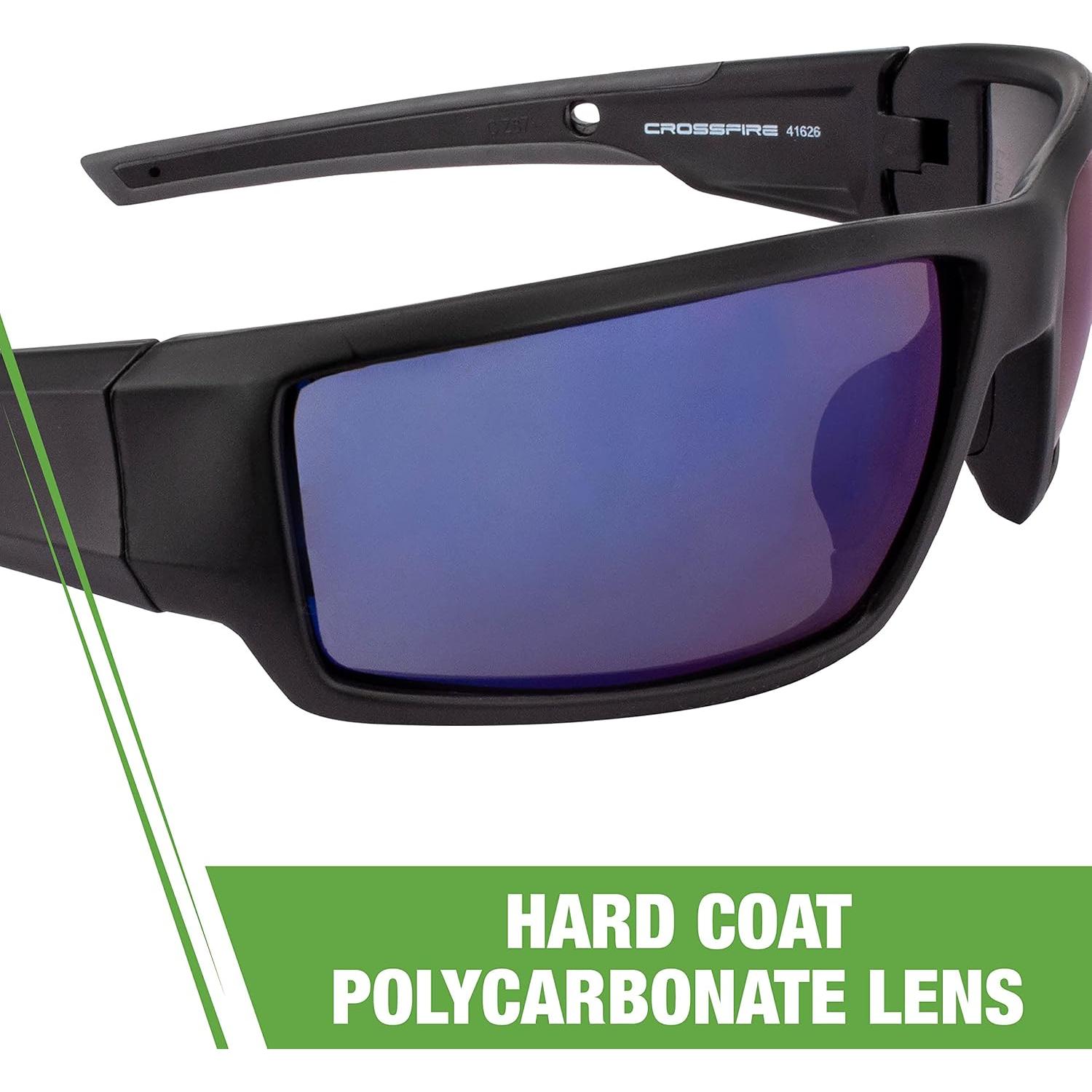 Gafas de Seguridad Crossfire Cumulus Negro Mate Espejo Azul