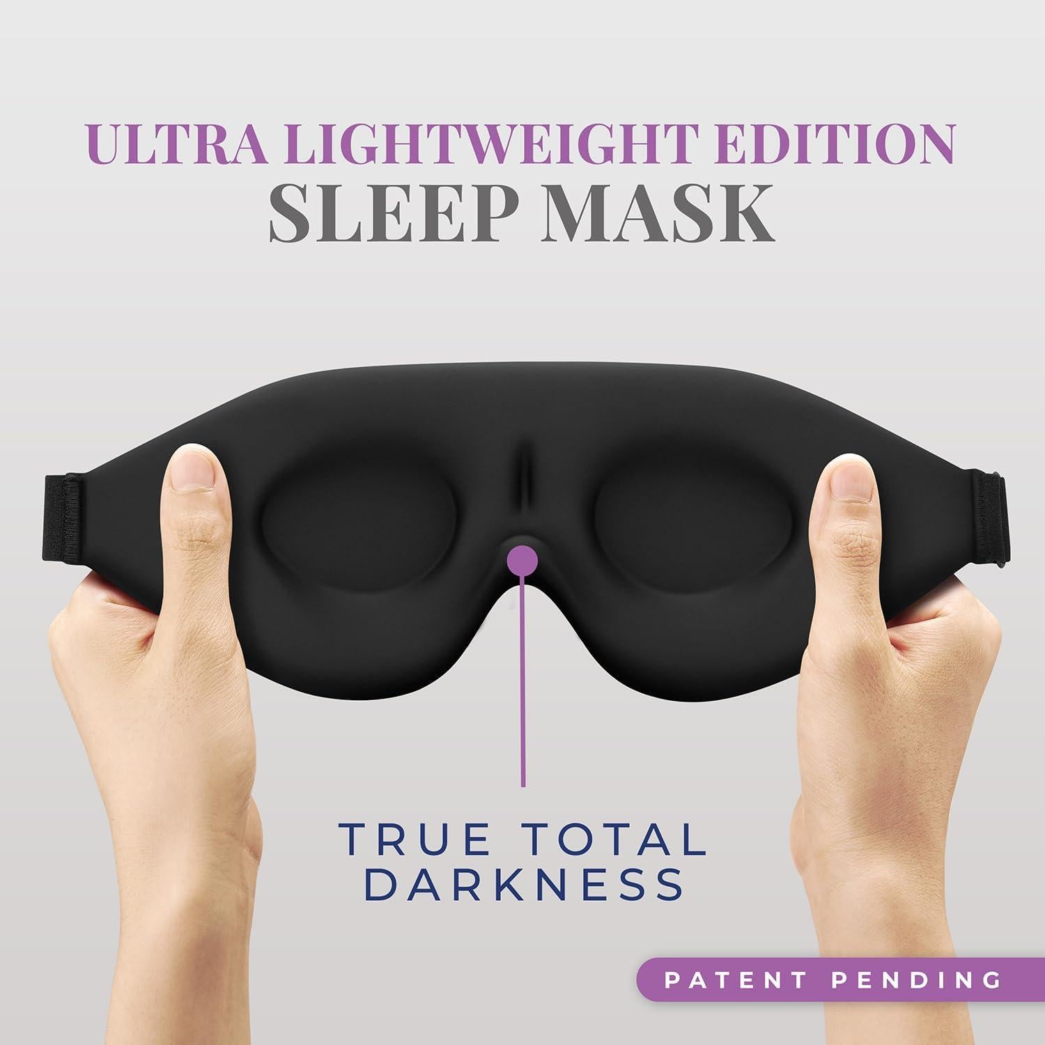 Máscara para dormir SmartRest S1 Negro - 100% opaca, 2 unidades