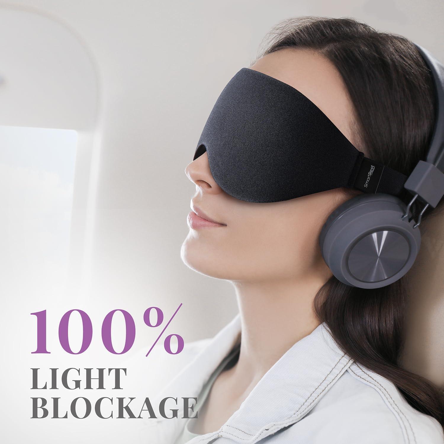 Máscara para dormir SmartRest S1 Negro - 100% opaca, 2 unidades