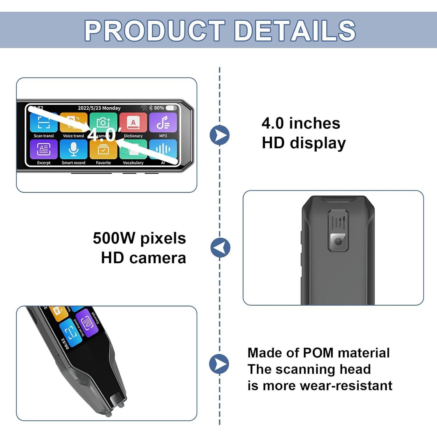 Lápiz Escáner ConBlom A - Traductor 112 Idiomas, Voz y Texto