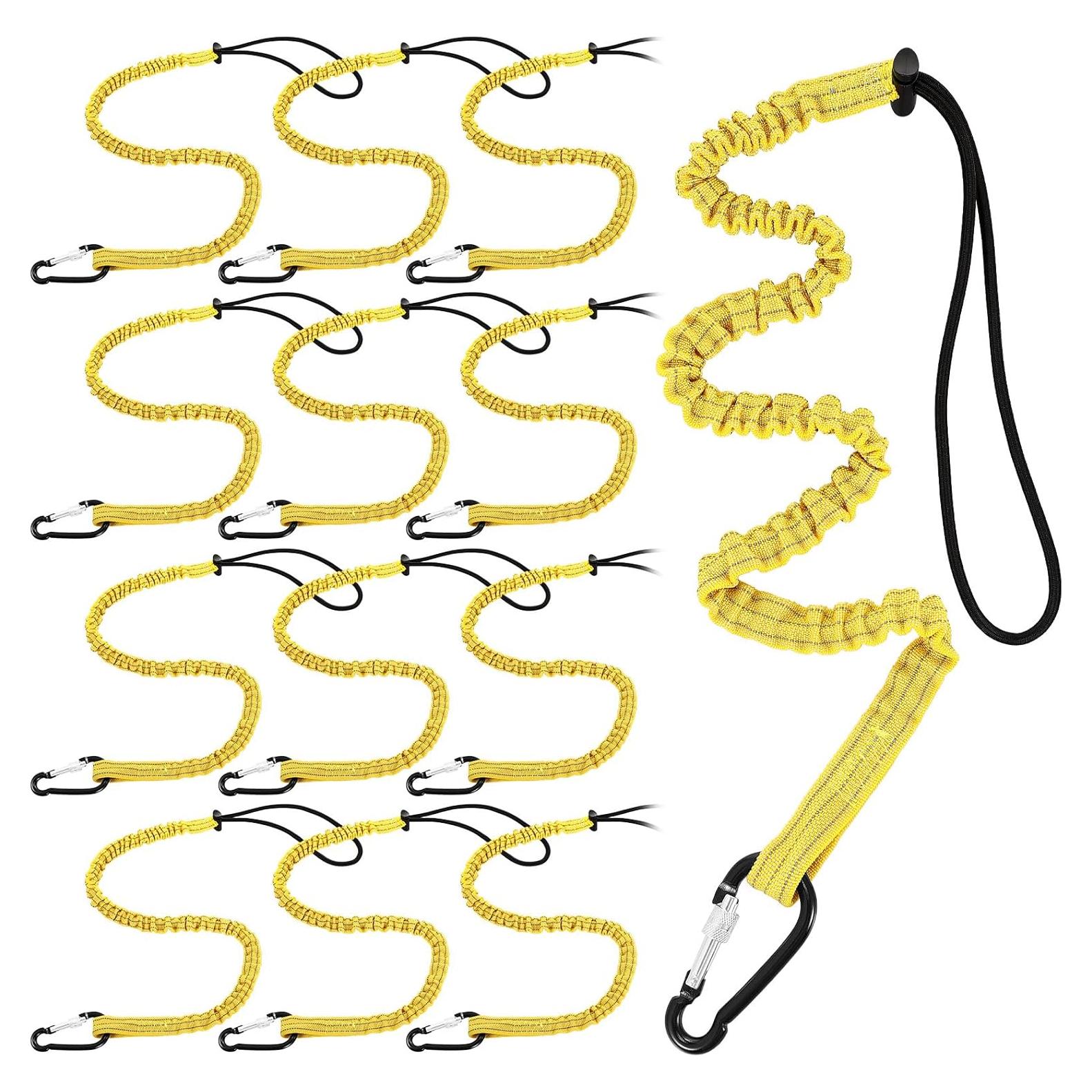 Lanyard de Seguridad LEIFIDE 12 Piezas Ajustable Amarillo