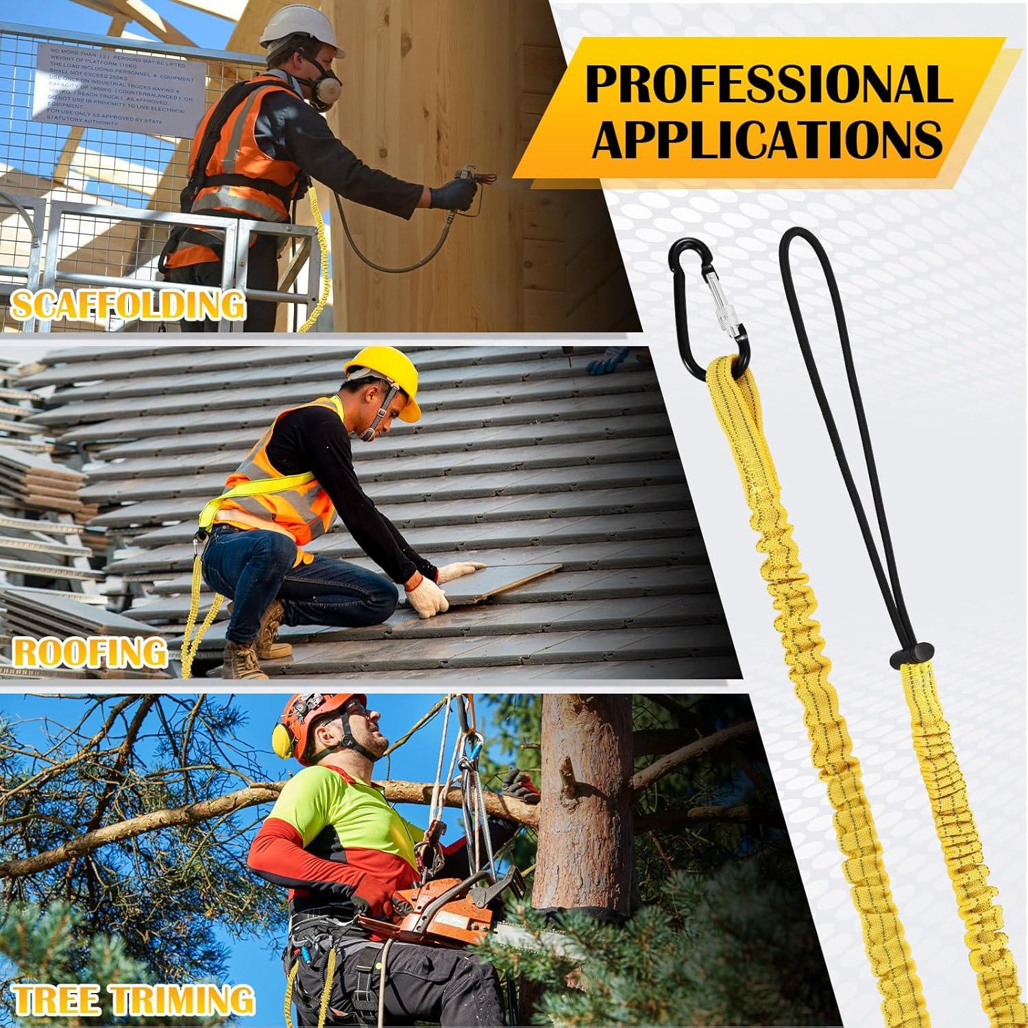 Lanyard de Seguridad LEIFIDE 12 Piezas Ajustable Amarillo