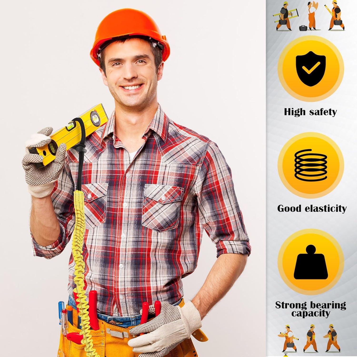 Lanyard de Seguridad LEIFIDE 12 Piezas Ajustable Amarillo