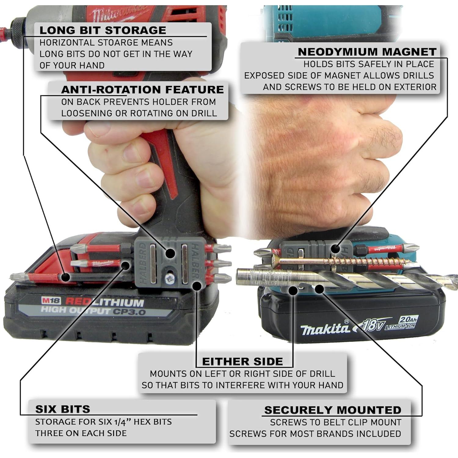 Soporte Magnético Halberd para Brocas - Paquete de 2