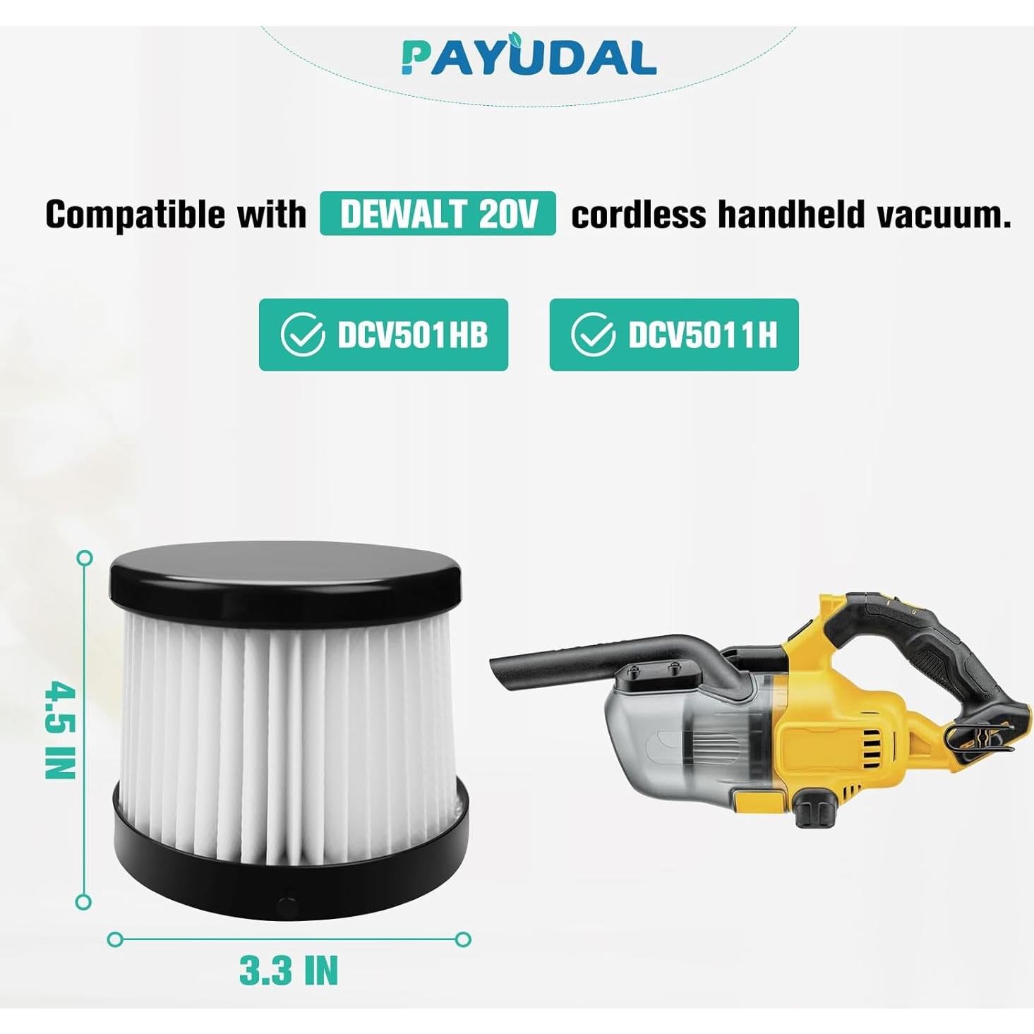 4 Filtros HEPA de Reemplazo PAYUDAL DCV501HB para Aspiradora