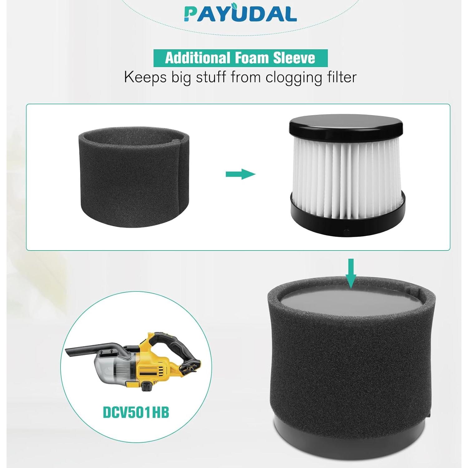 4 Filtros HEPA de Reemplazo PAYUDAL DCV501HB para Aspiradora