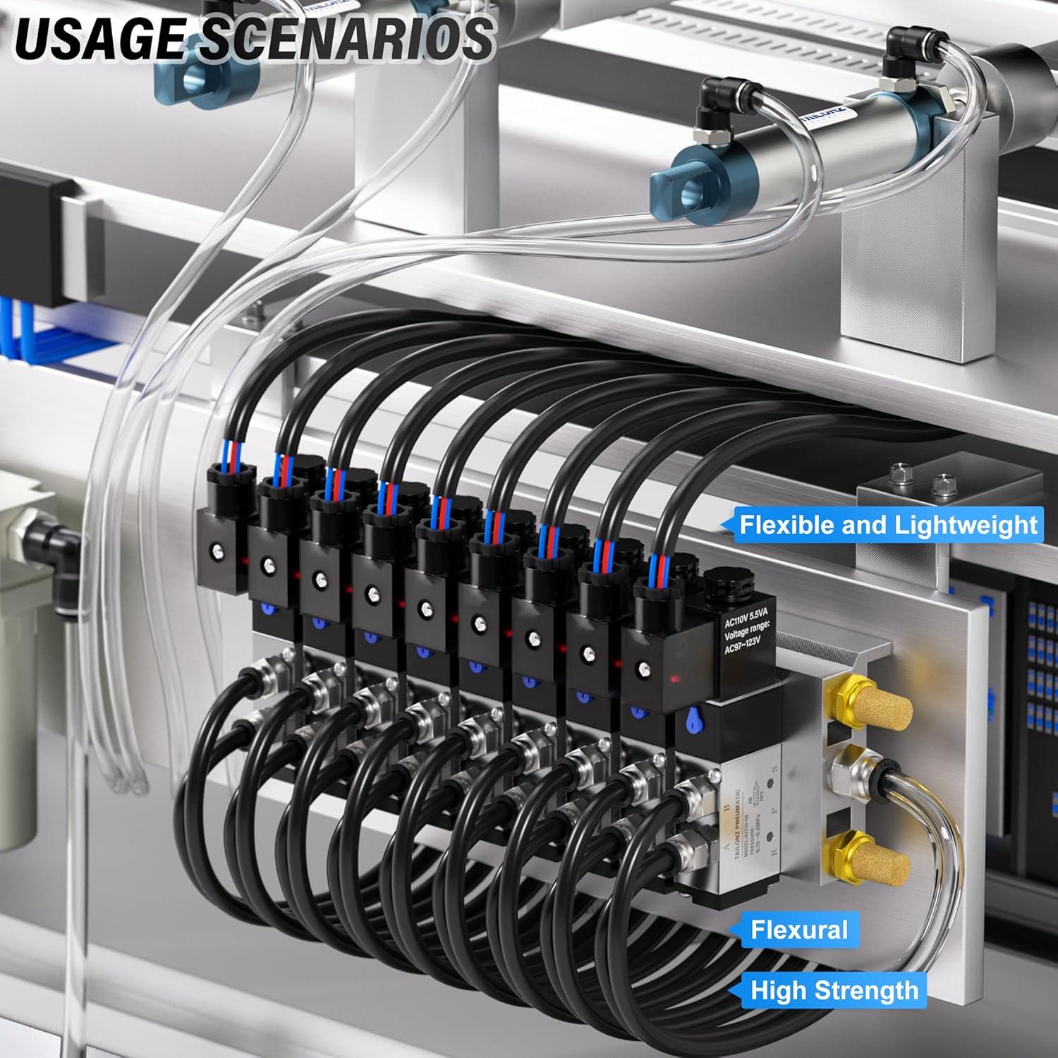 Tubo Neumático TAILONZ 1/4" OD Negro 60 metros