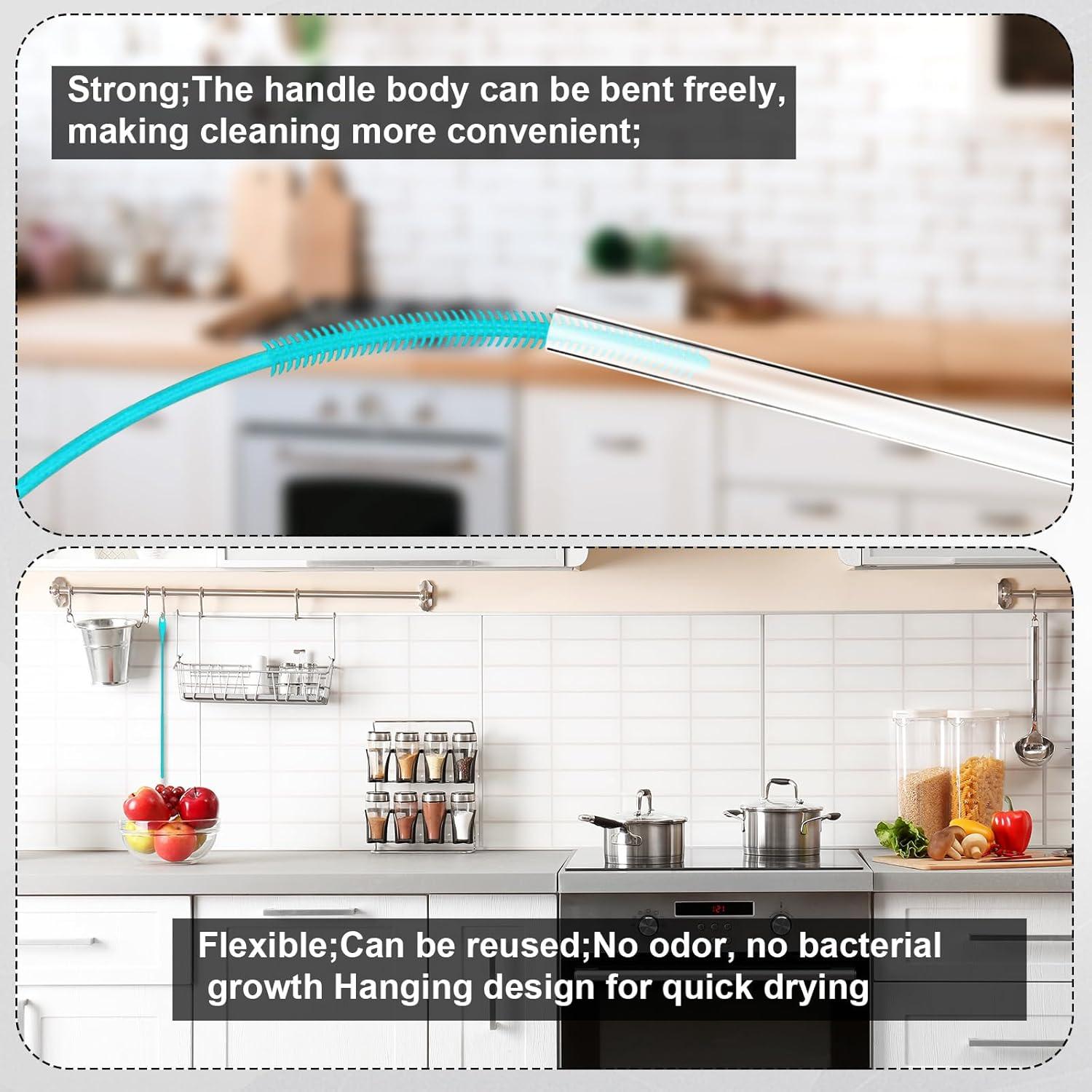 Juego de 3 Cepillos de Silicona PEUTIER para Botellas y Popotes