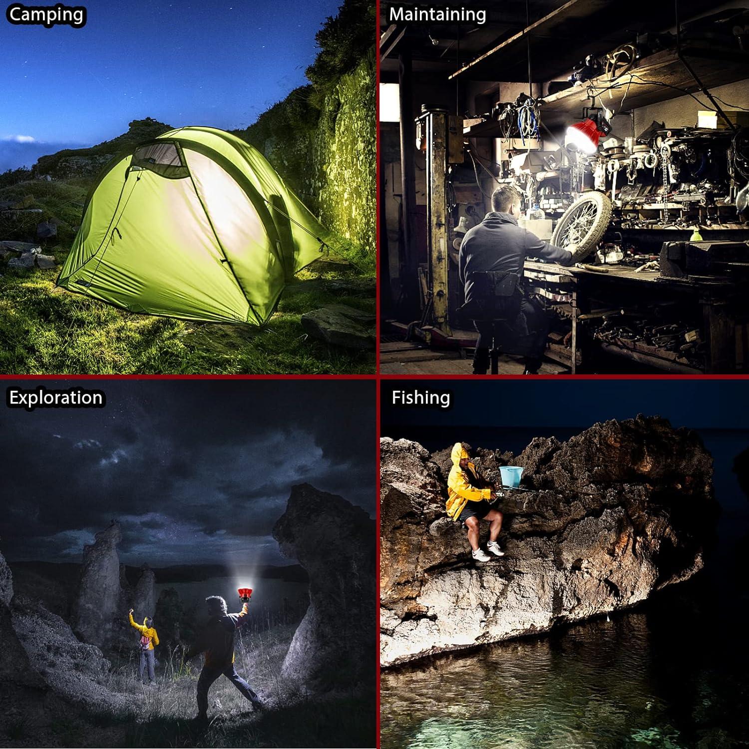 Linterna LED de Camping Adisipsoarin 2400LM 24W para Milwaukee