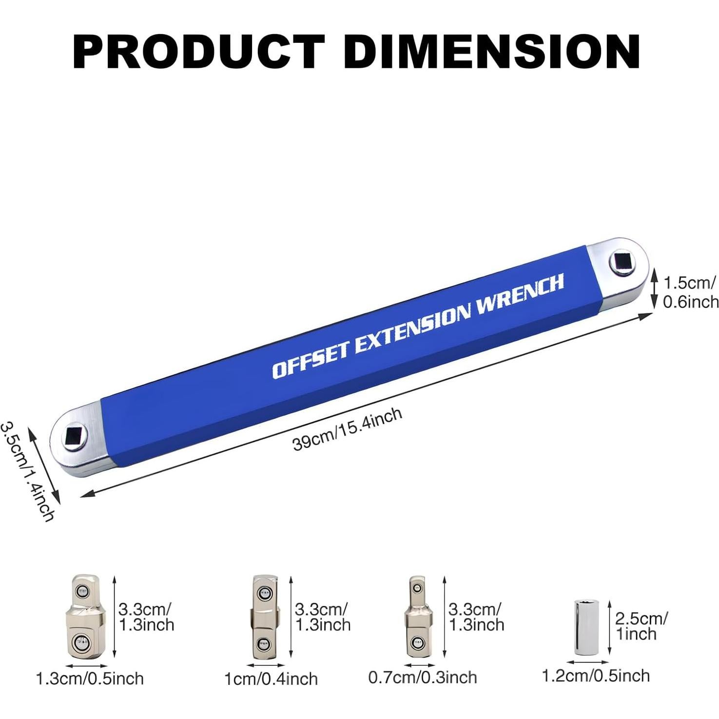 Llave de Extensión Offset RZKNIP 38.1 cm con Adaptadores