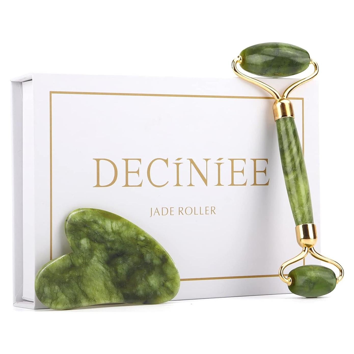 Conjunto Rodillo de Jade y Gua Sha Deciniee - Masaje Facial 2 en 1