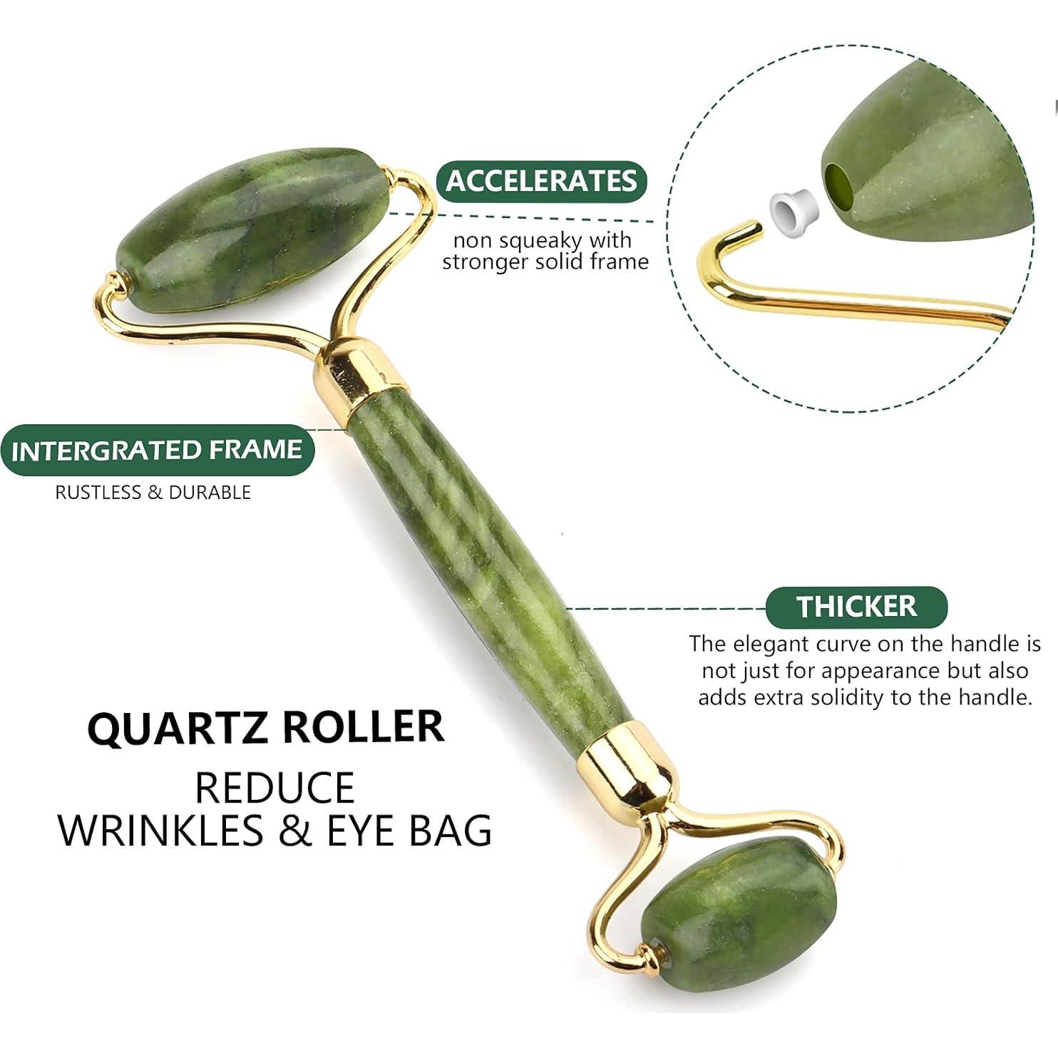 Conjunto Rodillo de Jade y Gua Sha Deciniee - Masaje Facial 2 en 1