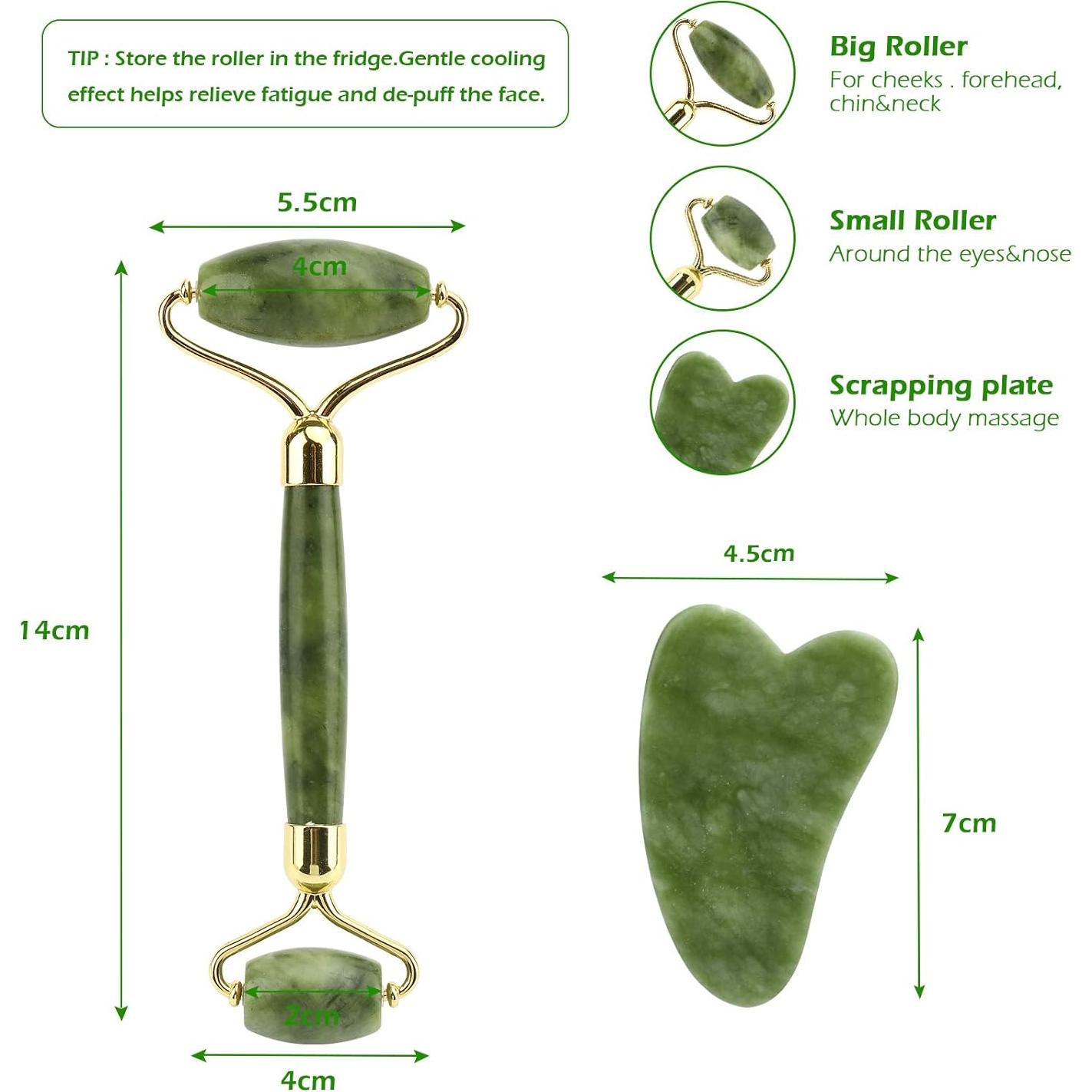 Conjunto Rodillo de Jade y Gua Sha Deciniee - Masaje Facial 2 en 1