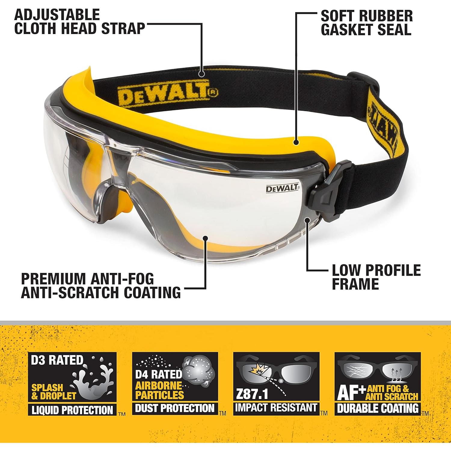 Gafas de seguridad DEWALT DPG84 claras antiempañante