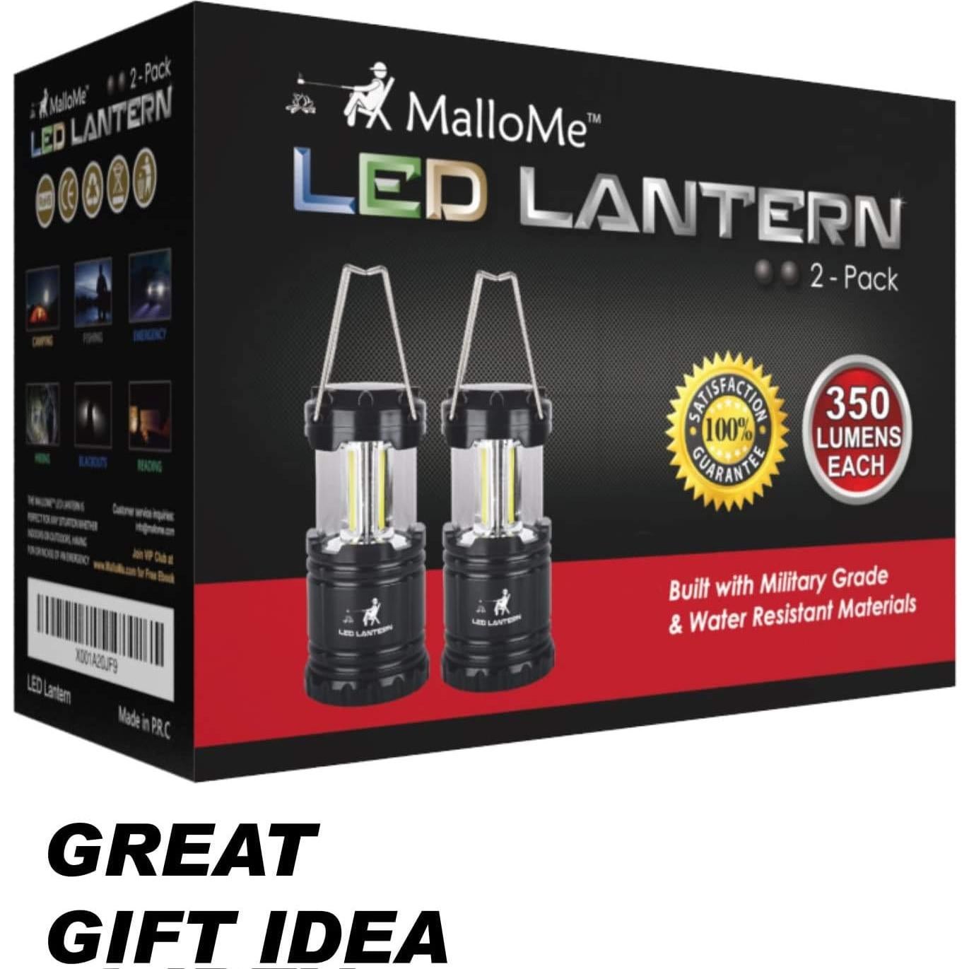 Linternas LED MalloMe Camping Plegables 350 Lúmenes - 2 Unidades