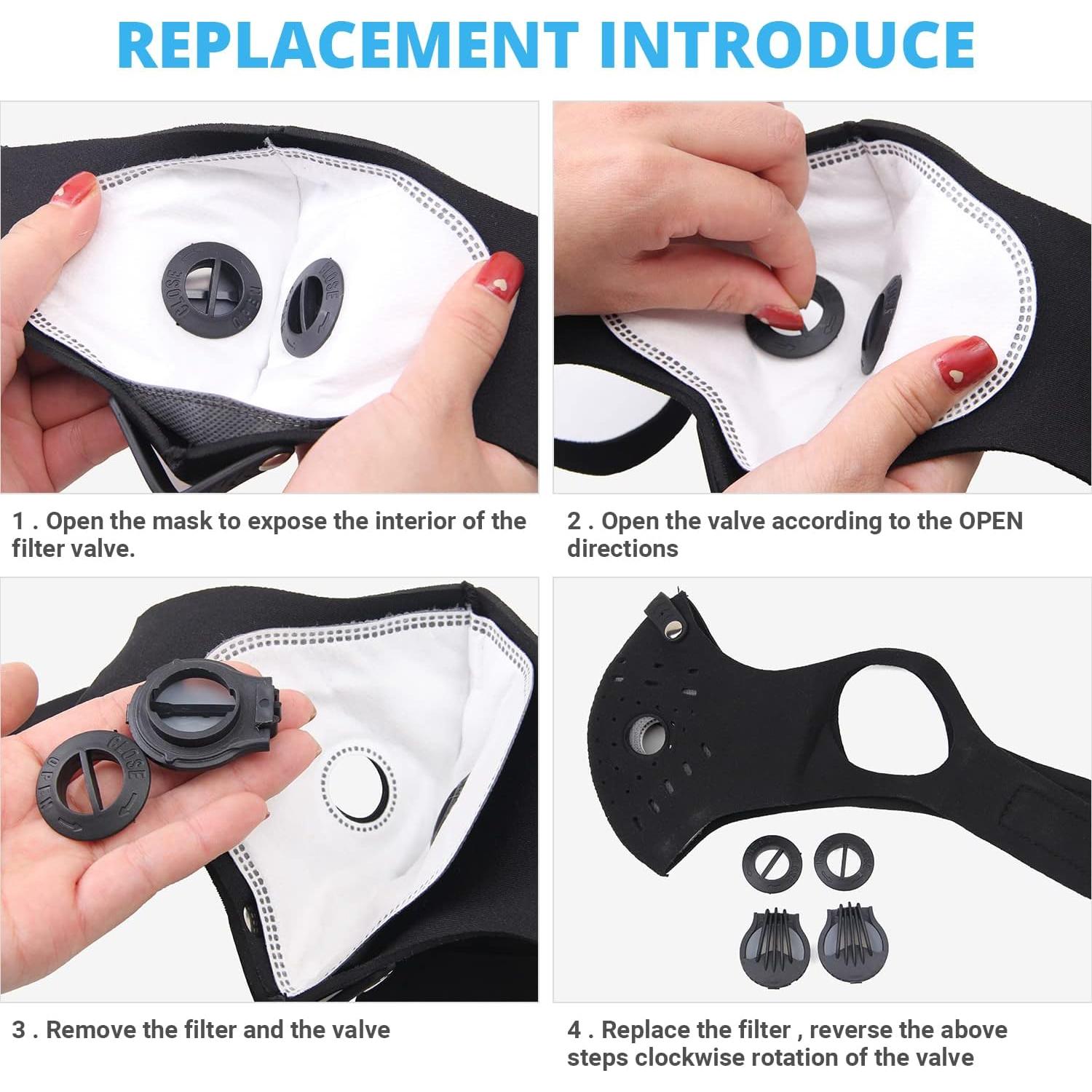 Máscara Facial PISIQI Reutilizable Ajustable para Deportes