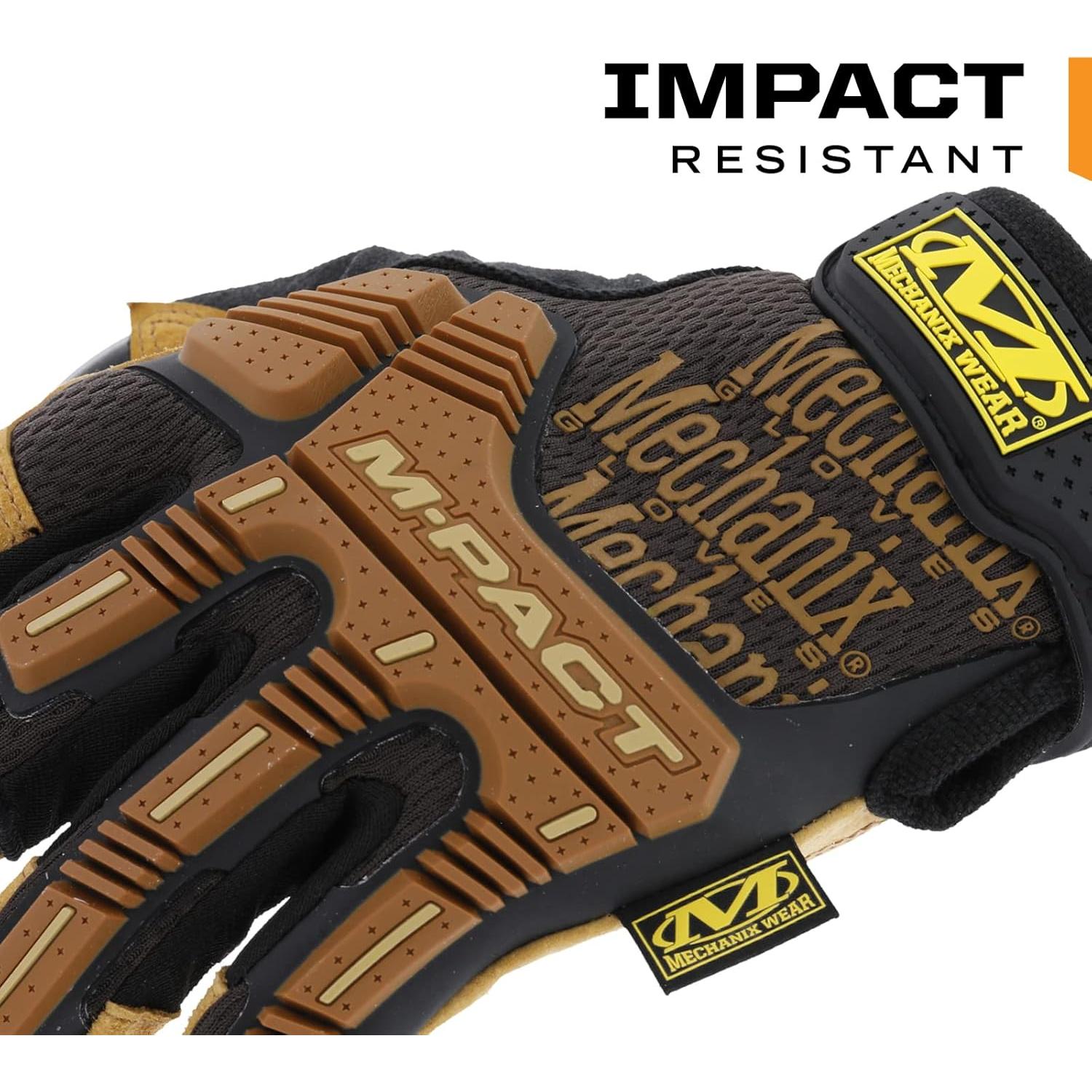 Guantes de Trabajo Mechanix Wear M-Pact Cuero Marrón Grande