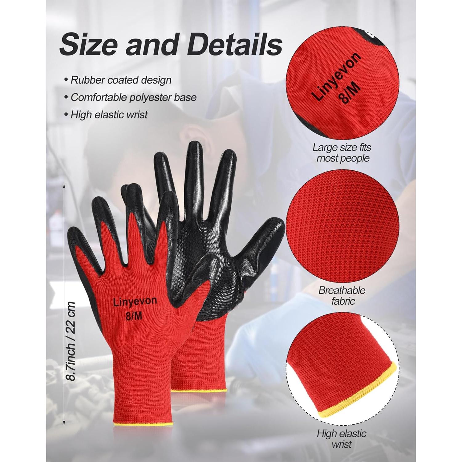 Guantes de Seguridad Maxcheck 54 Pares Goma Reutilizables