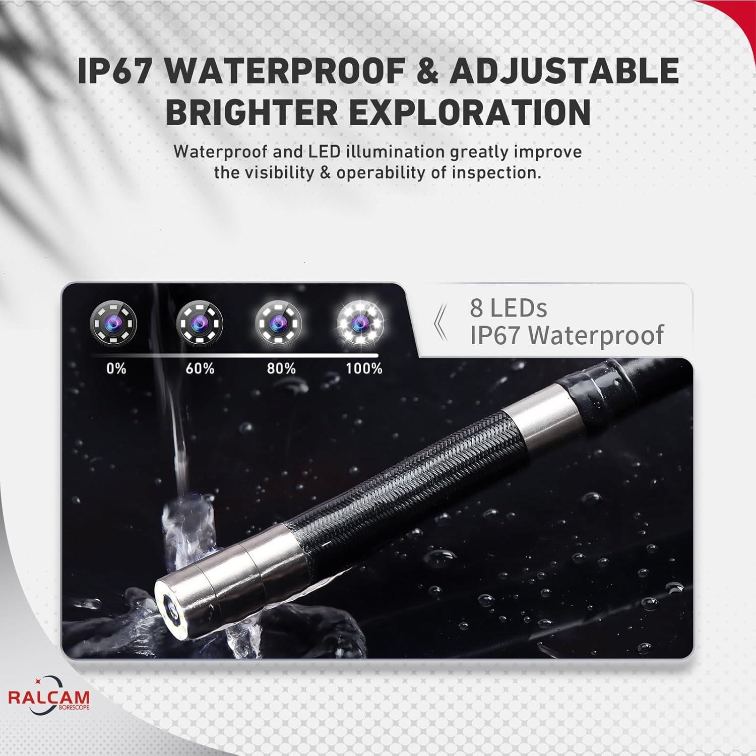 Borescopio Articulado Ralcam 5.5mm con Luz para Inspección