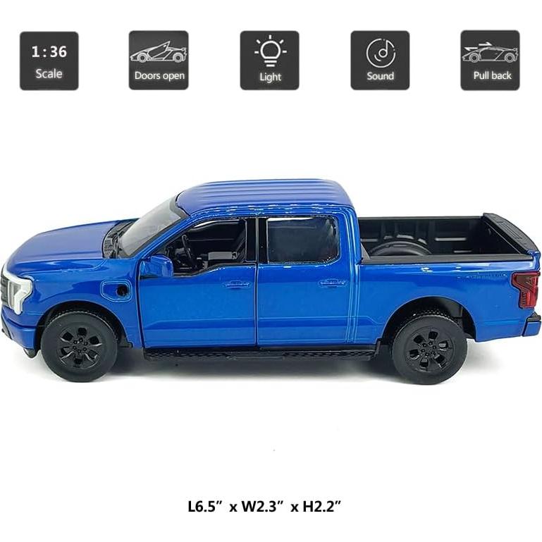 Coche de Juguete Pickup F-150 Lightning 2022 Metal 1:36 Azul