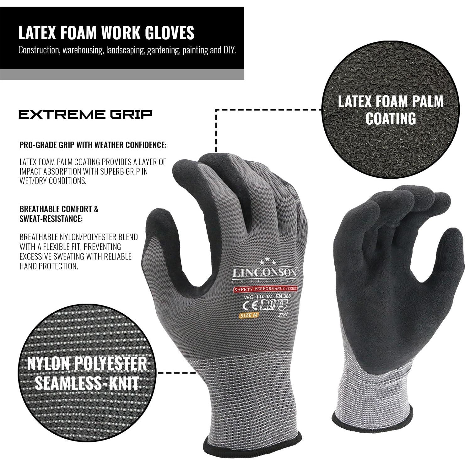 Guantes de Trabajo Linconson Wg110x 12 Piezas Seguridad