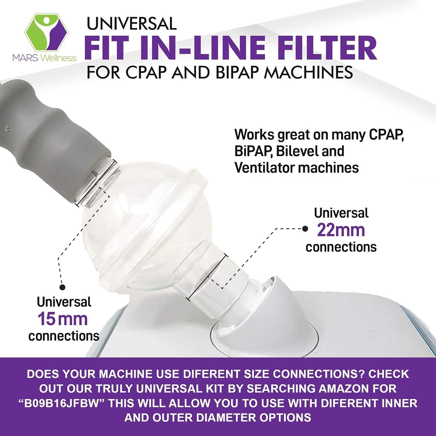 Filtros CPAP desechables Mars Wellness - Paquete de 3 unidades
