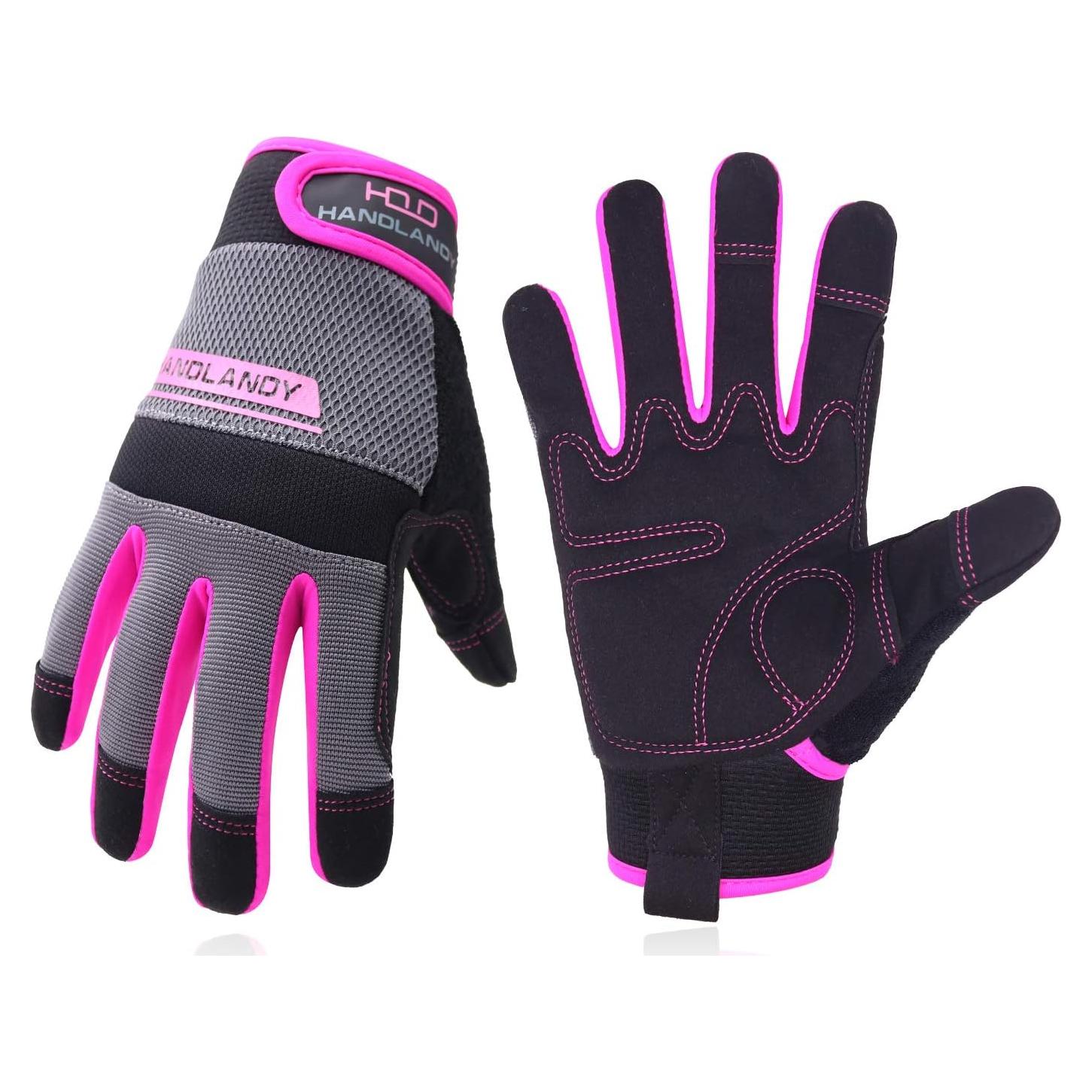 Guantes de Trabajo HLDD HANDLANDY Rosa Táctiles Medianos