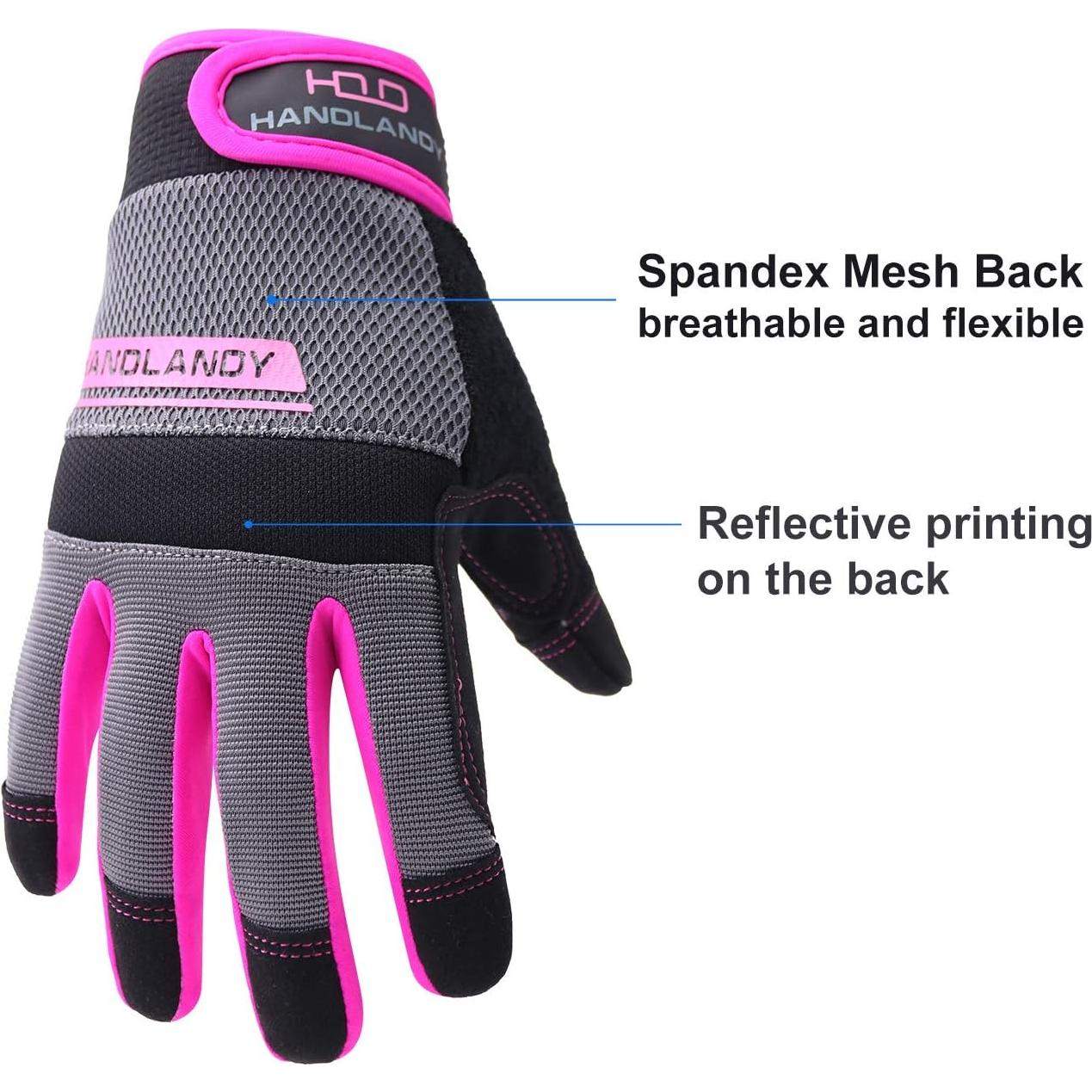Guantes de Trabajo HLDD HANDLANDY Rosa Táctiles Medianos
