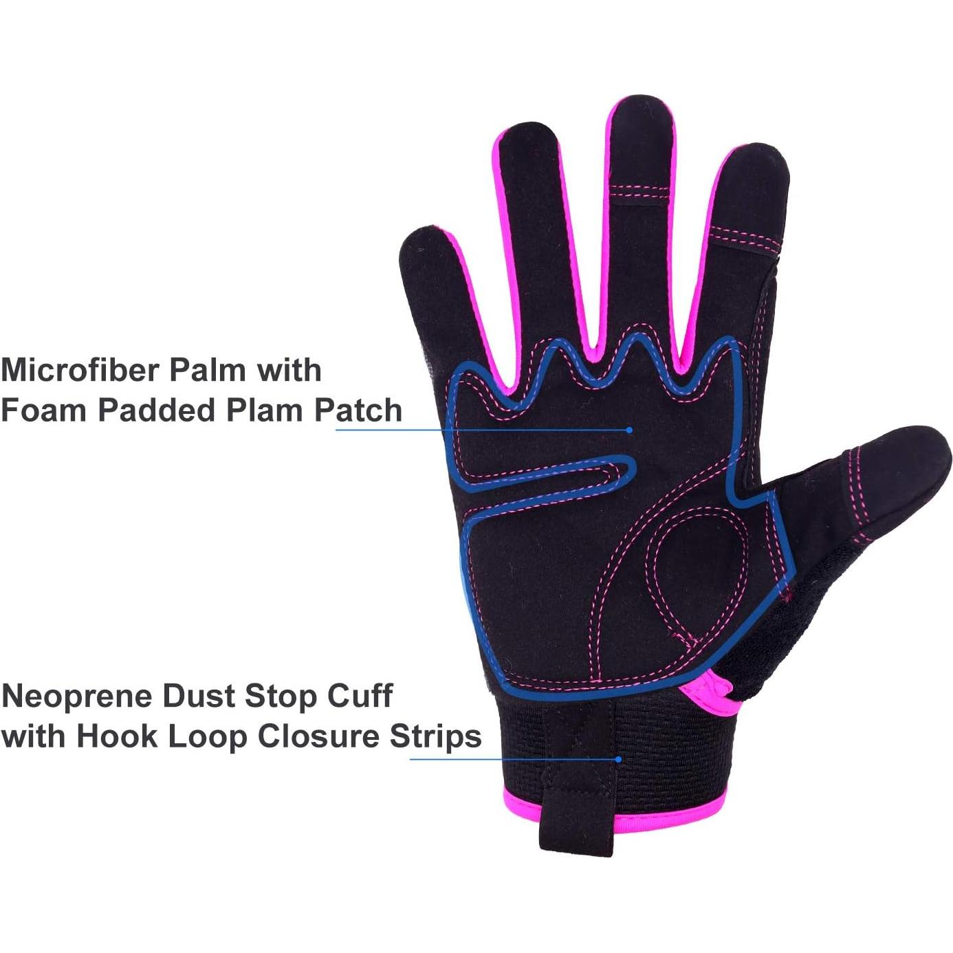 Guantes de Trabajo HLDD HANDLANDY Rosa Táctiles Medianos