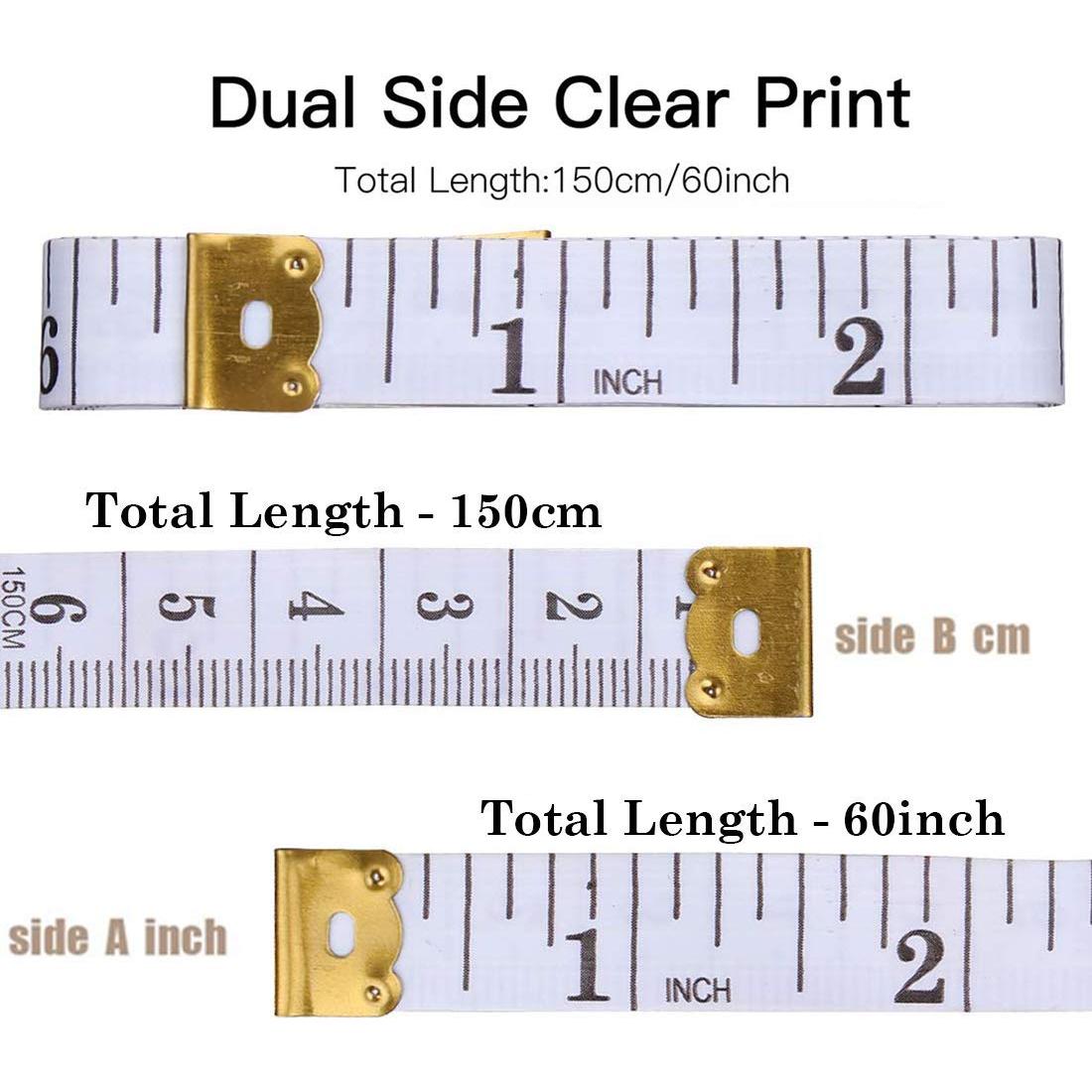 Cinta Métrica Suave Twisha 150 cm Doble Escala Flexible Blanca