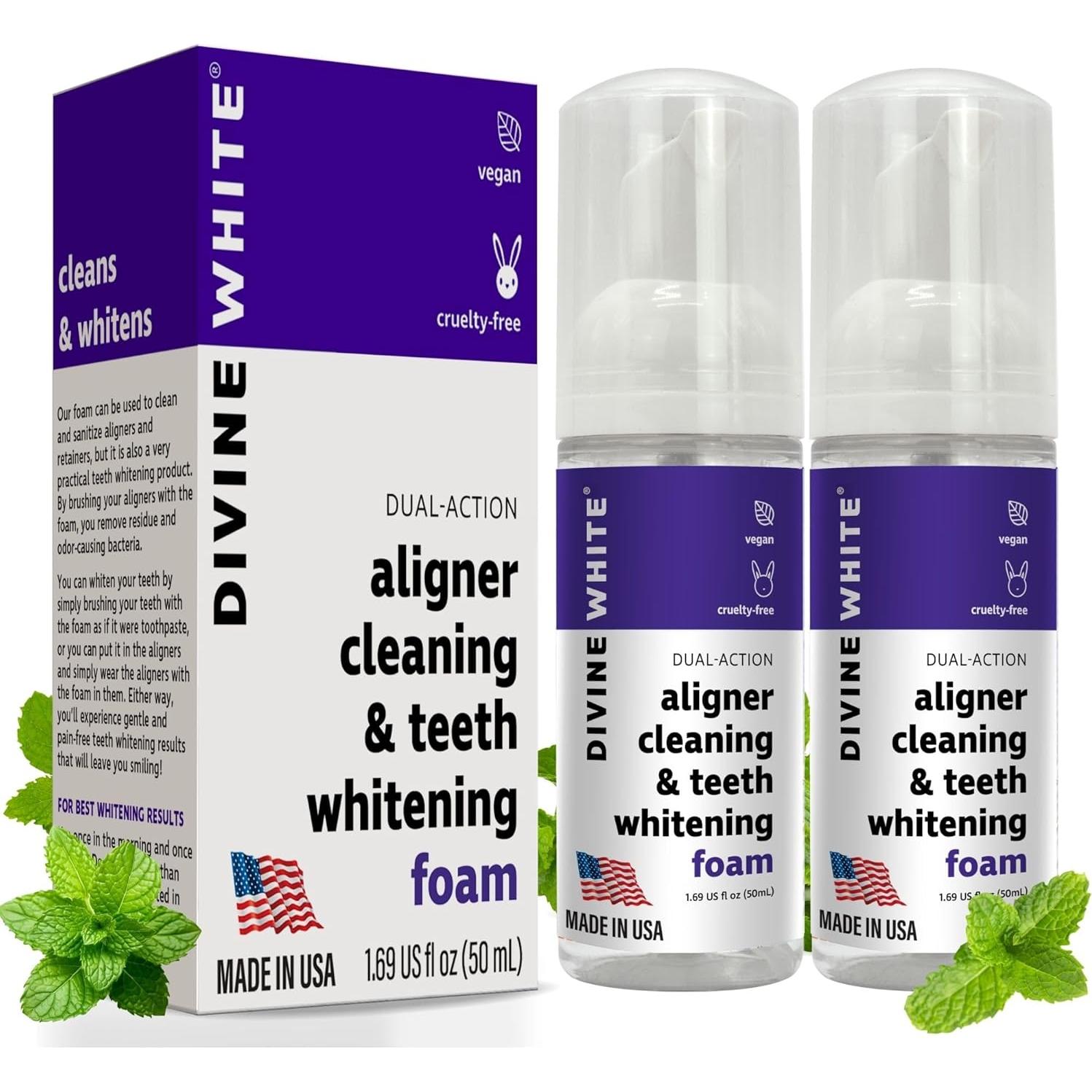 Limpiador de Alineadores y Espuma Blanqueadora Divine White - 2 Pack