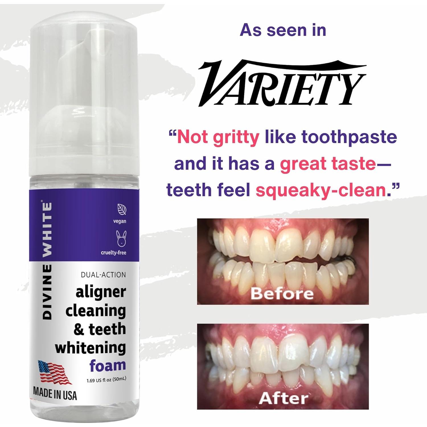 Limpiador de Alineadores y Espuma Blanqueadora Divine White - 2 Pack