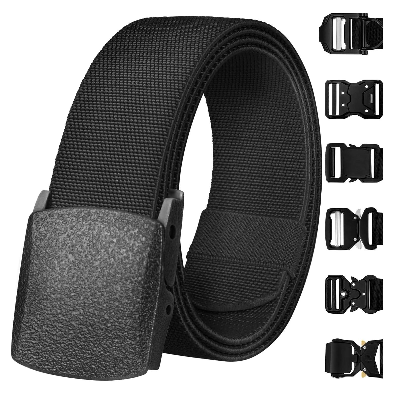 Cinturón Táctico TECEUM – Negro M – Nylon Resistente 91-107 cm